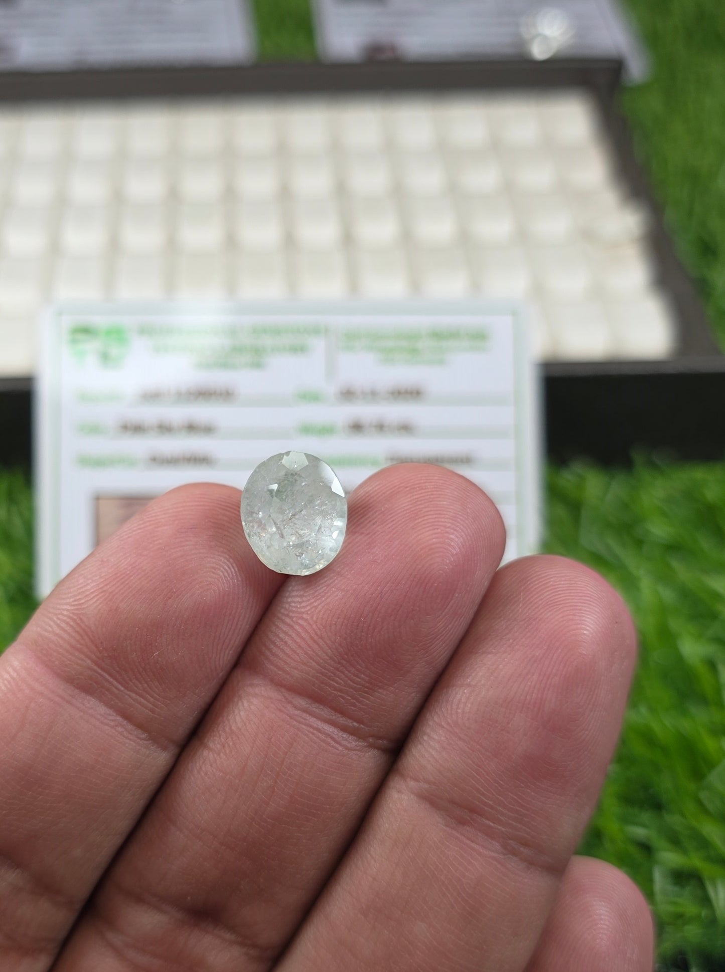 Natural White Pukhraj Stone With Lab Certificate