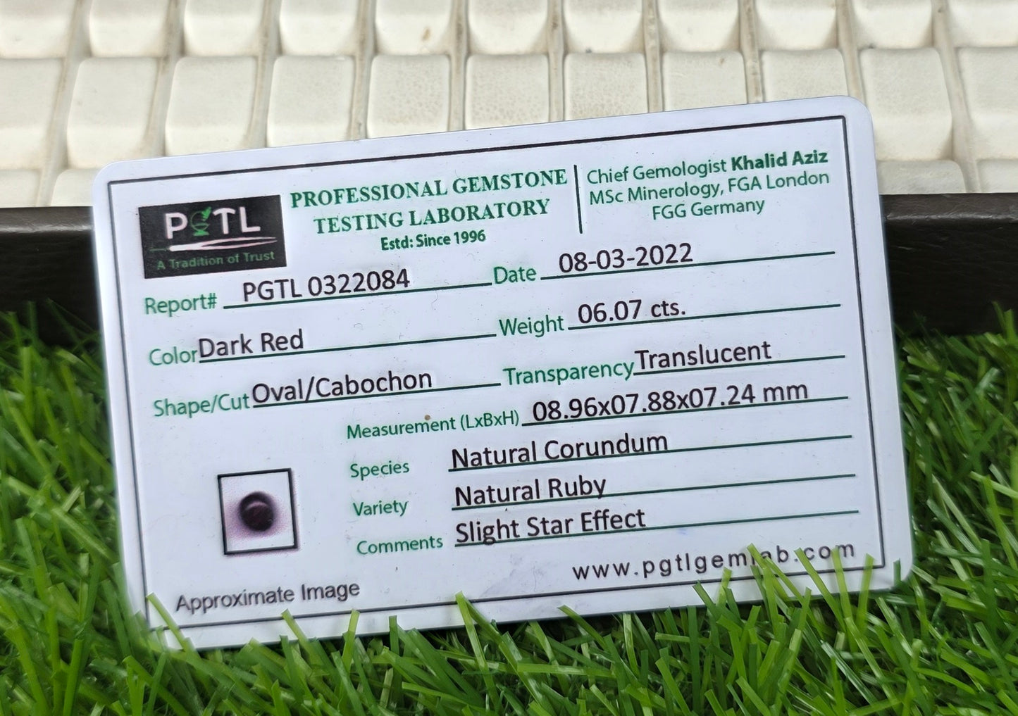 Natural Ruby Stone With Lab Certificate