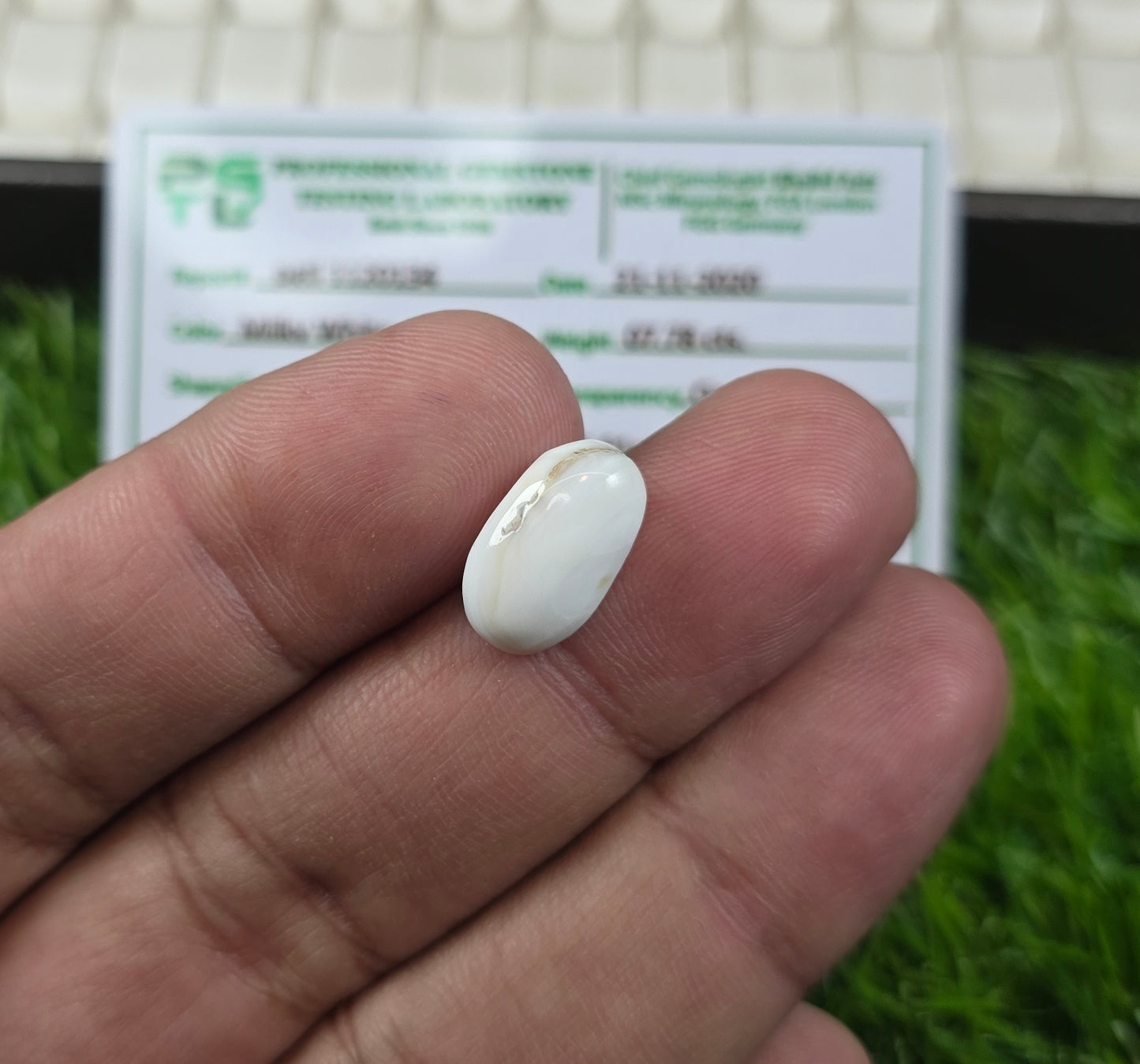 Natural White Marjan Stone With Lab Certificate