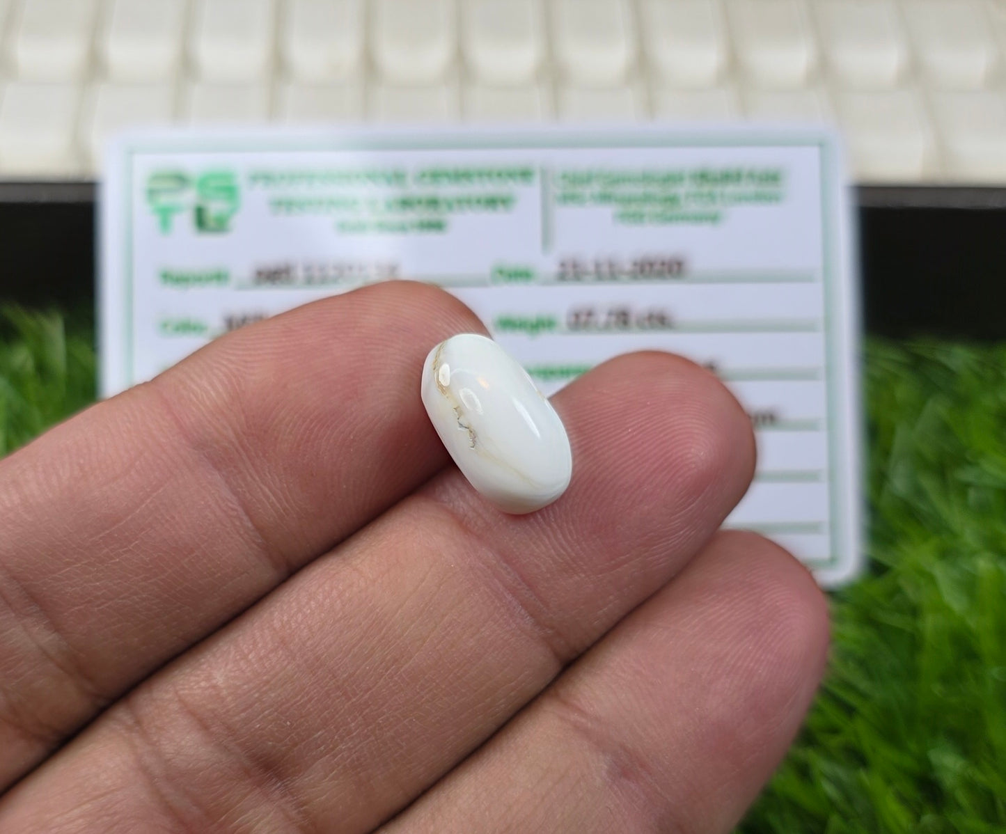 Natural White Marjan Stone With Lab Certificate