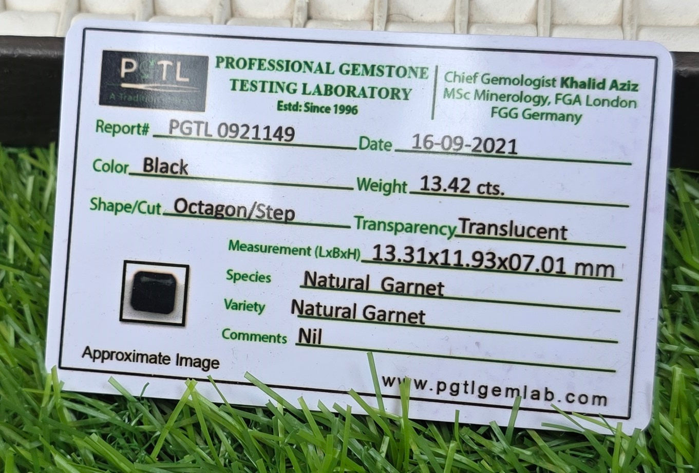 Natural Garnet Stone With Lab Certificate