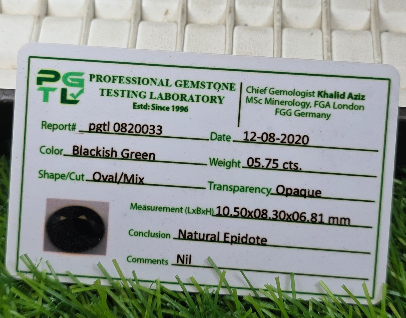 Natural Epiodte Stone With Lab Certificate