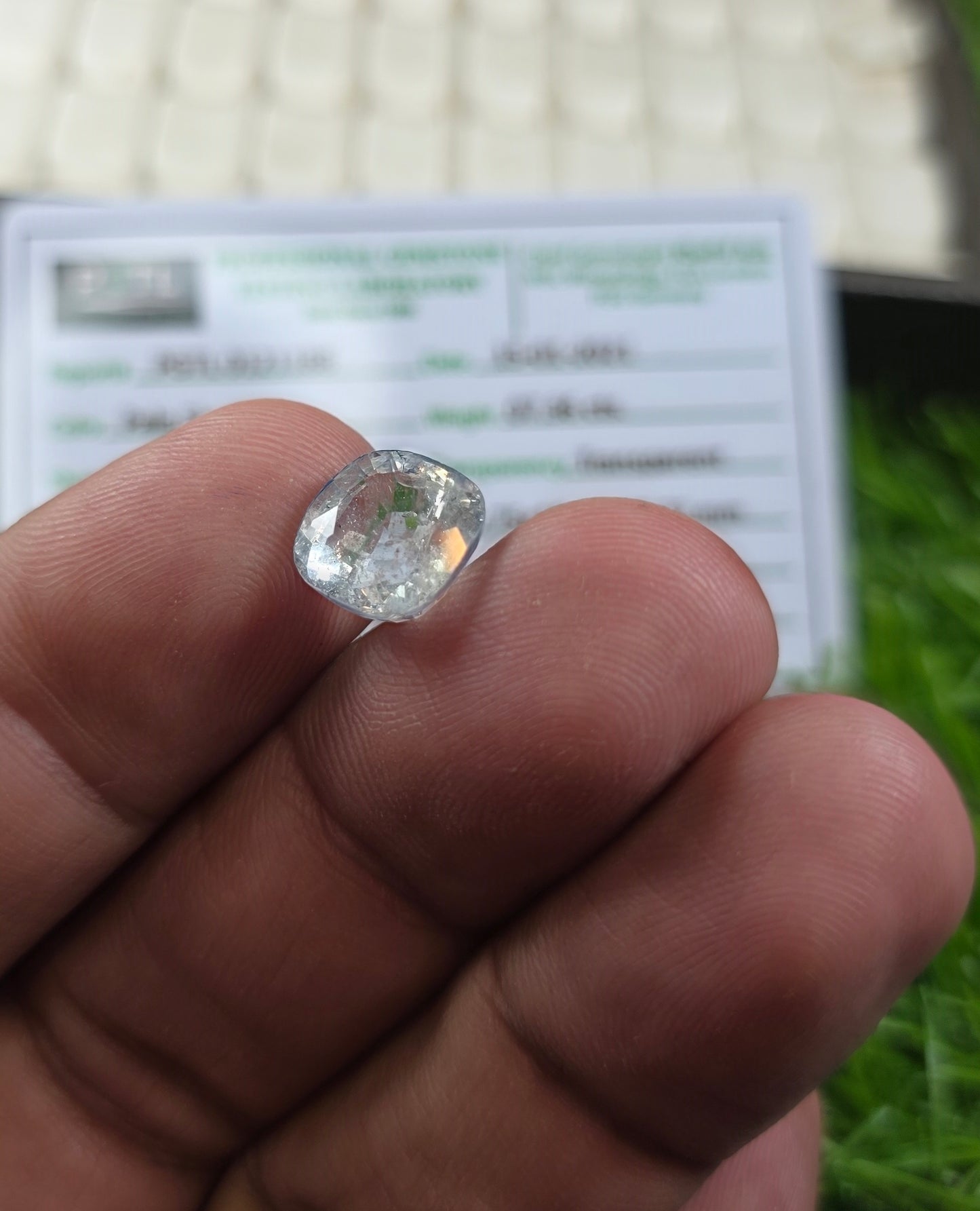 Natural White Pukhraj Stone With Lab Certificate