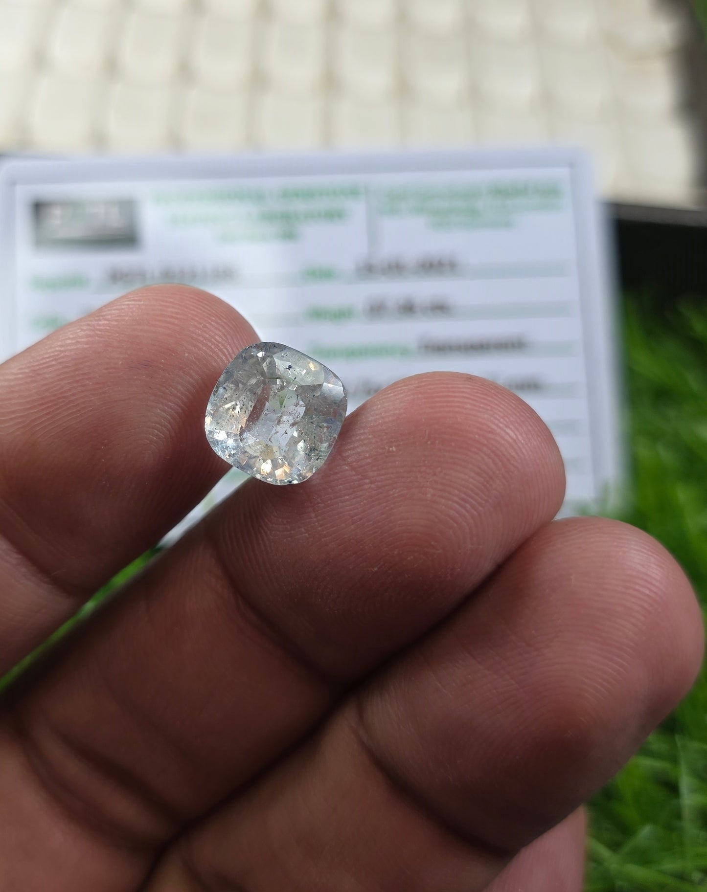 Natural White Pukhraj Stone With Lab Certificate