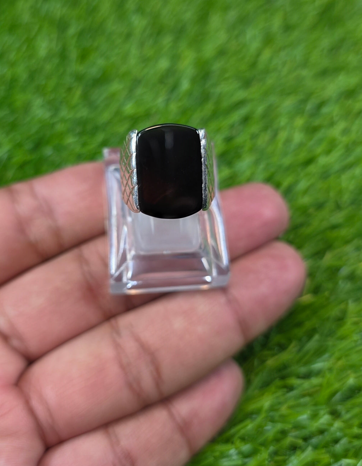 Premium Quality Black Aqeeq Ring