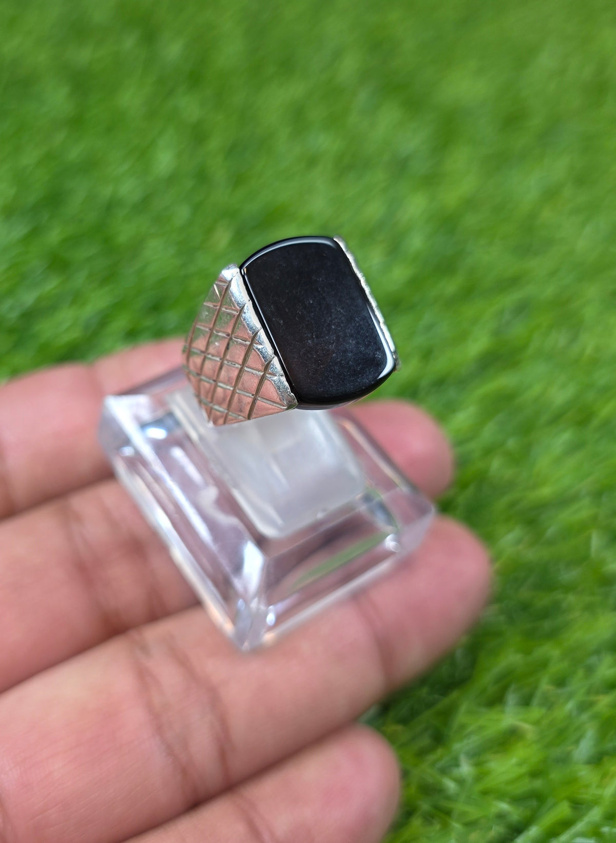 Premium Quality Black Aqeeq Ring