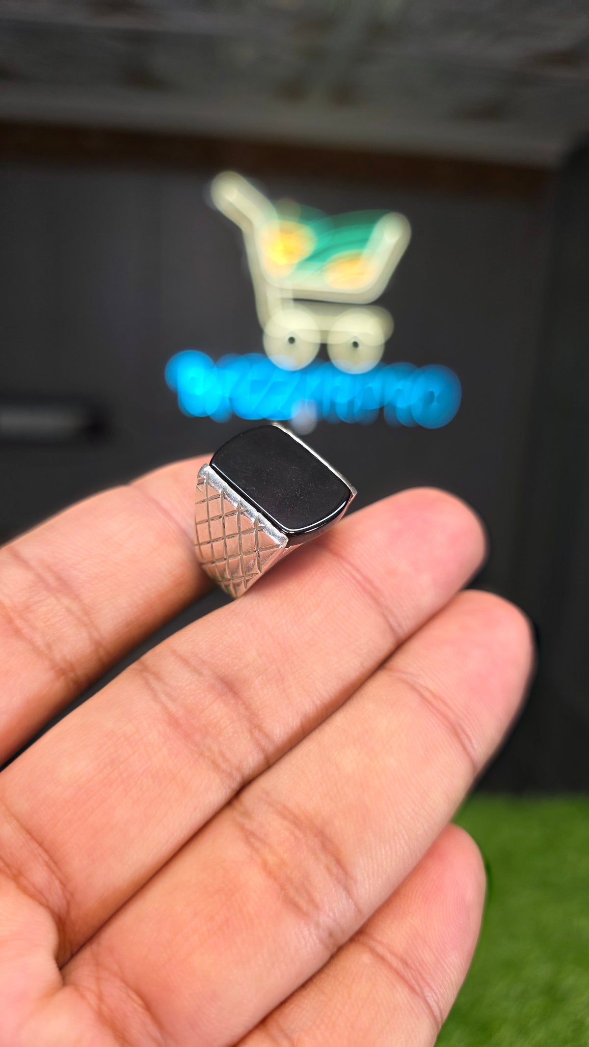 Premium Quality Black Aqeeq Ring