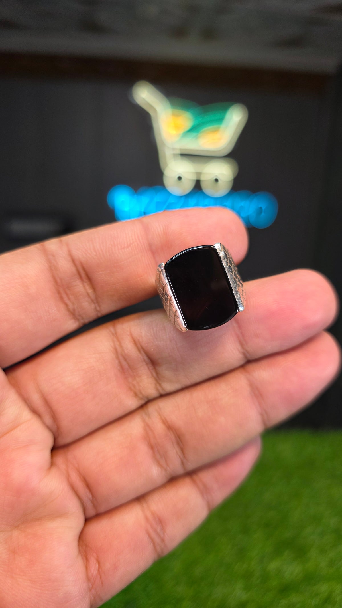 Premium Quality Black Aqeeq Ring