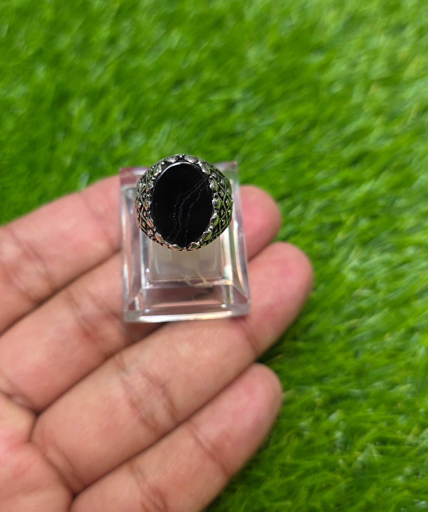 Premium Quality Black Aqeeq Ring
