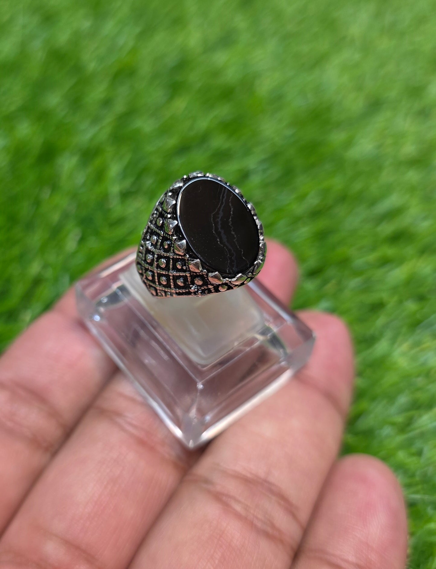 Premium Quality Black Aqeeq Ring