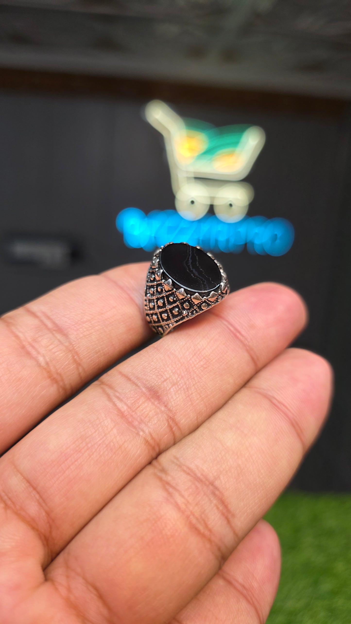 Premium Quality Black Aqeeq Ring