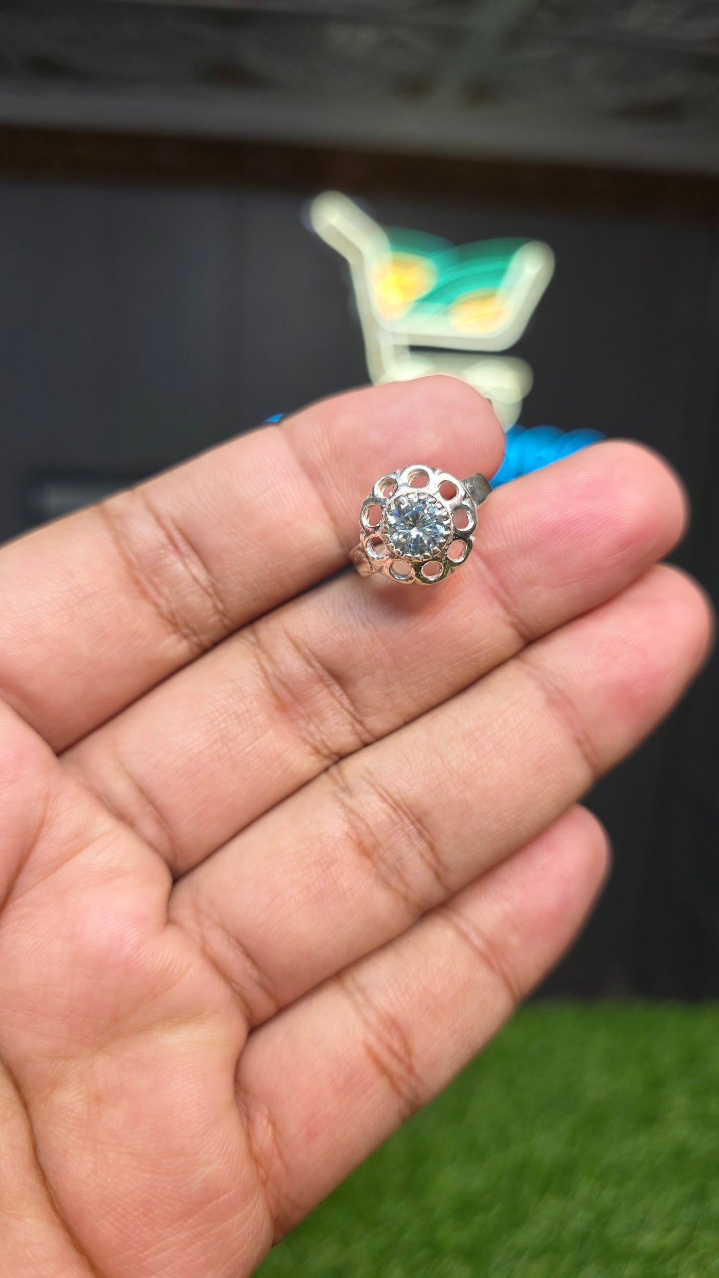 Premium Quality Aqua Moissanite Ring