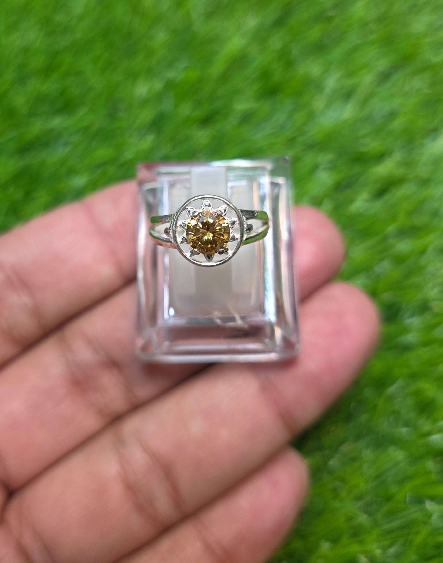 Premium Quality Golden Moissanite Ring
