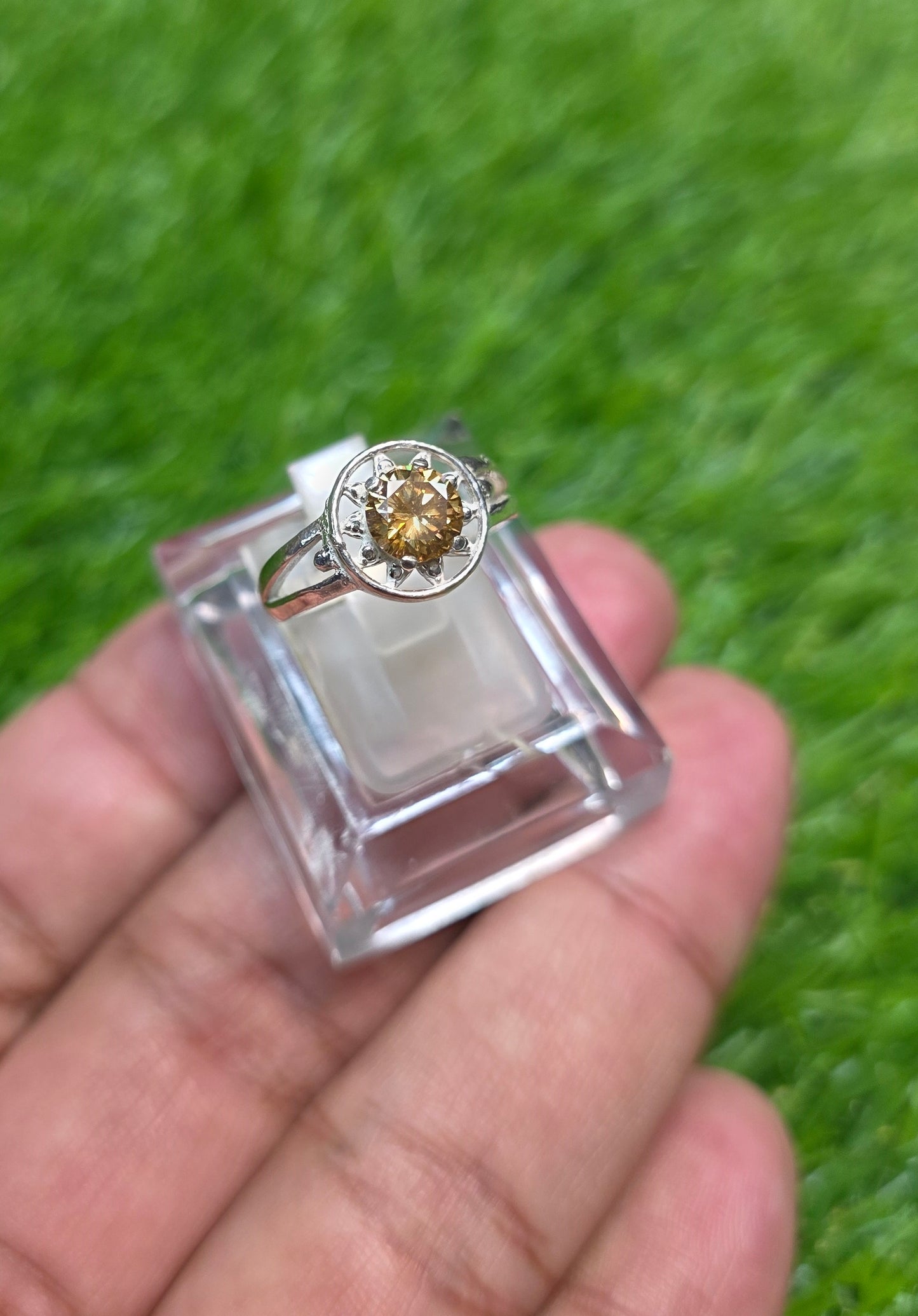 Premium Quality Golden Moissanite Ring