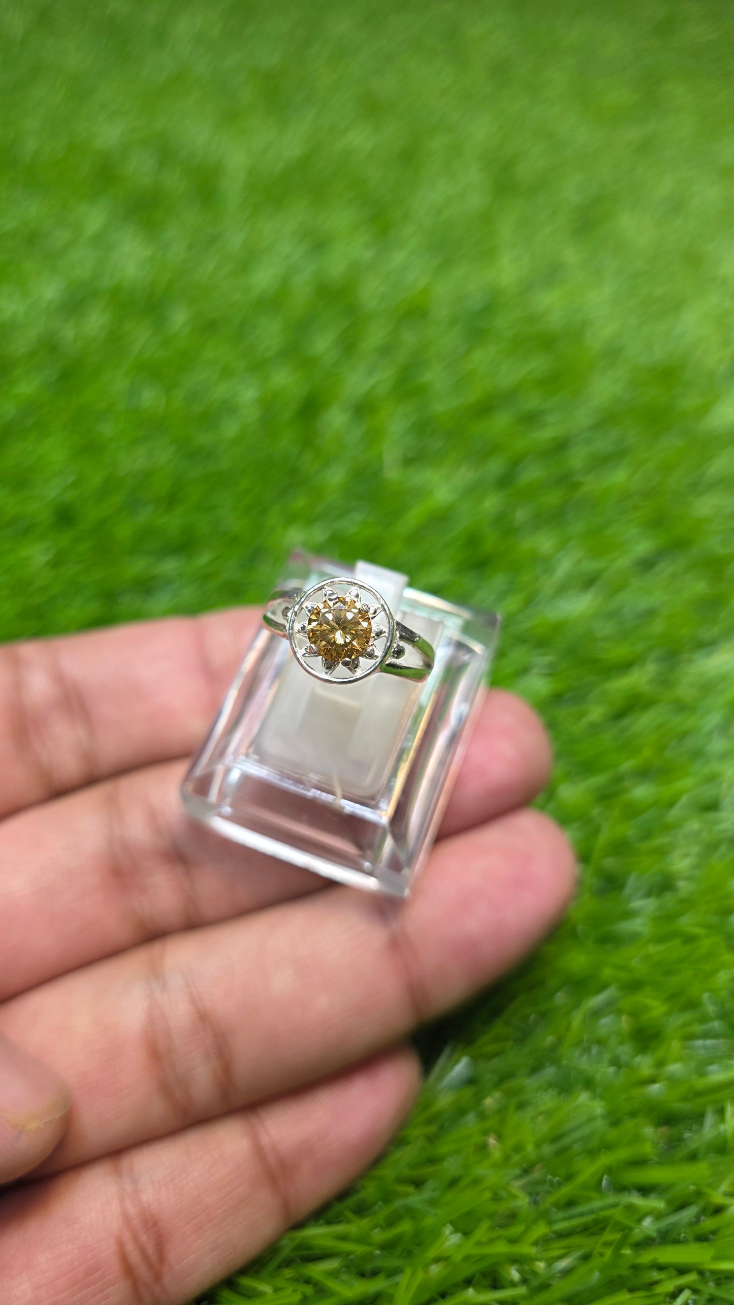 Premium Quality Golden Moissanite Ring