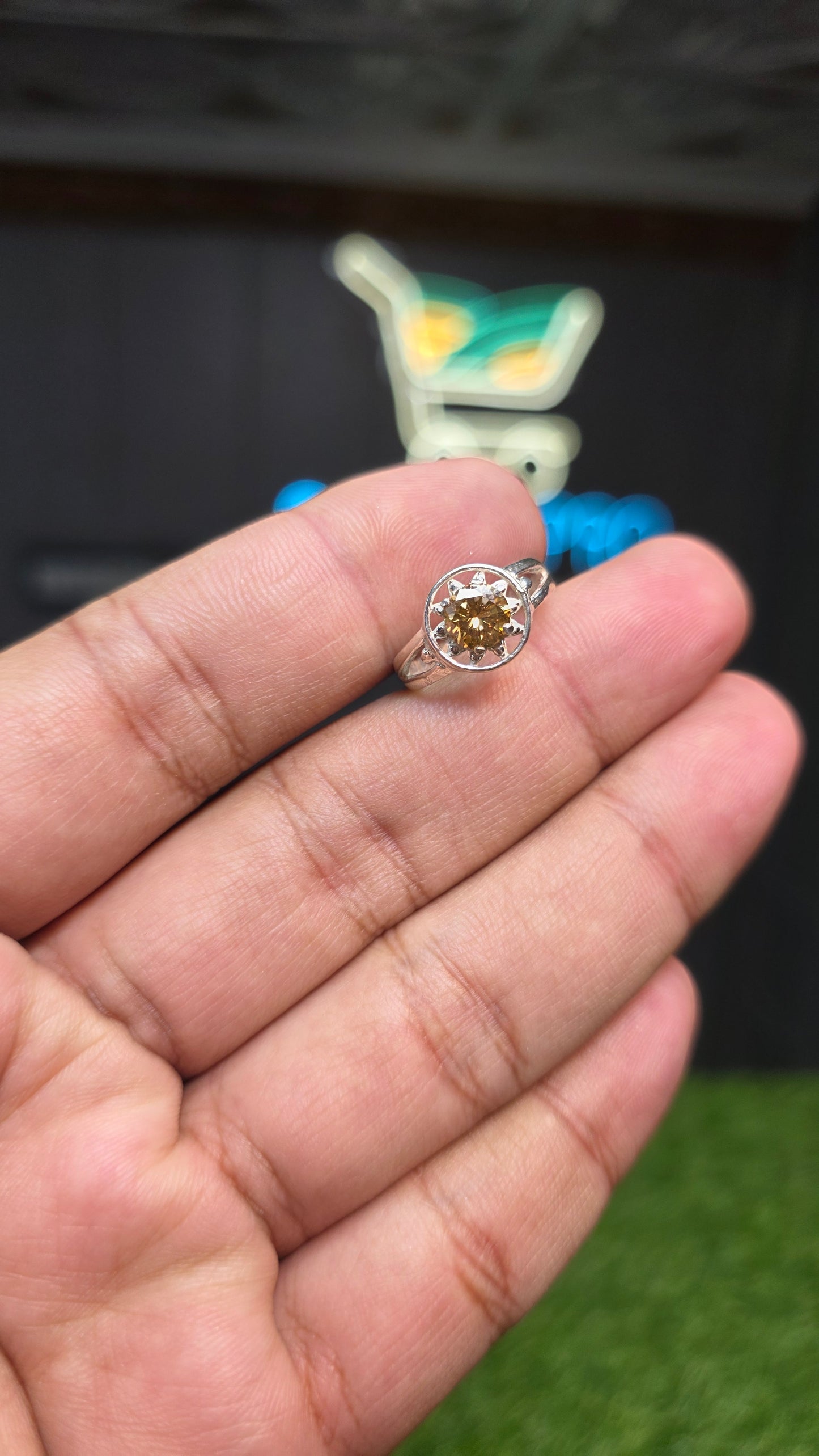 Premium Quality Golden Moissanite Ring