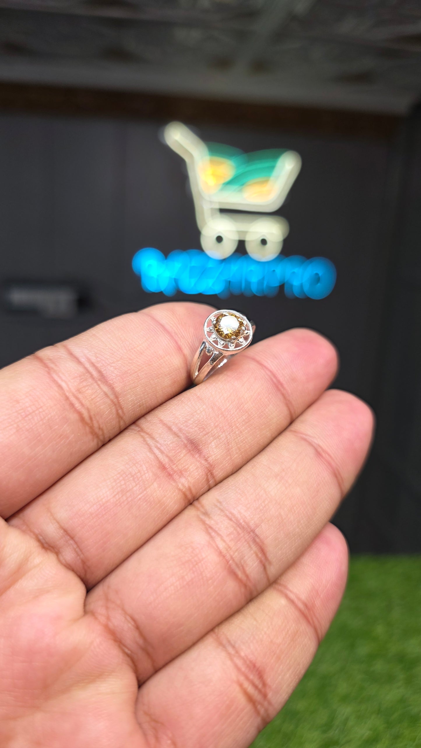 Premium Quality Golden Moissanite Ring