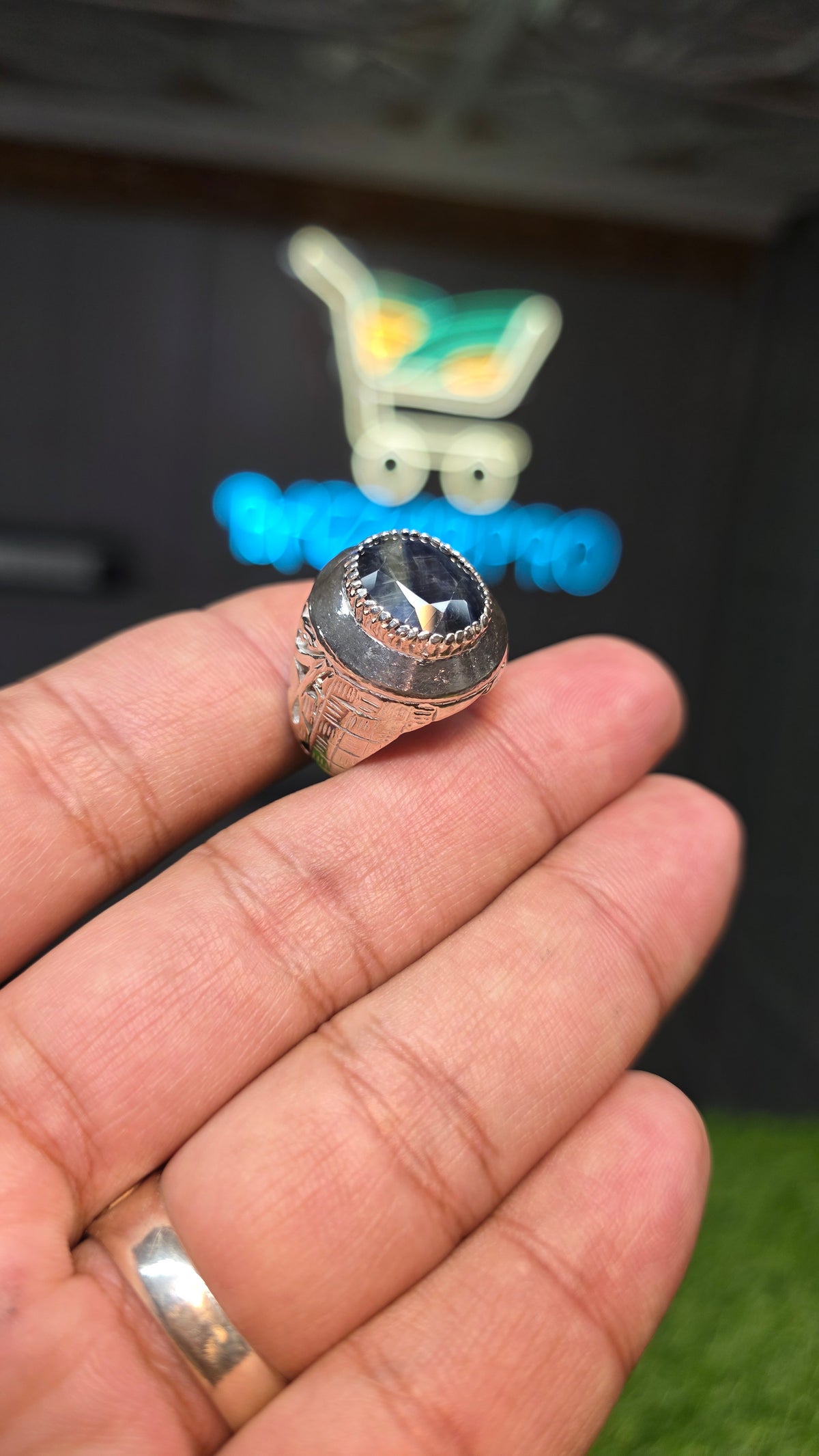 Premium Quality Kasmiri Neelam Ring