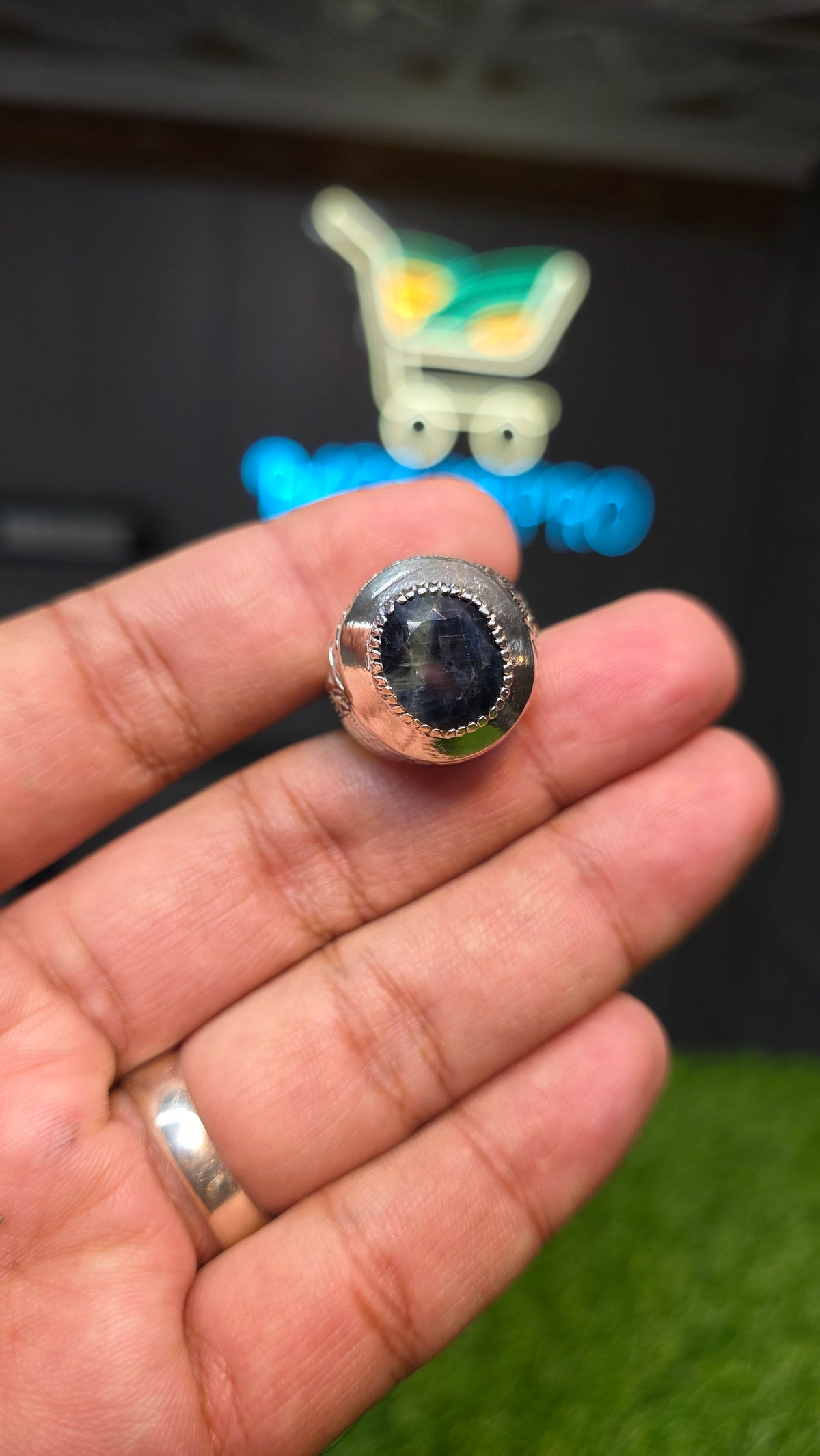 Premium Quality Kasmiri Neelam Ring