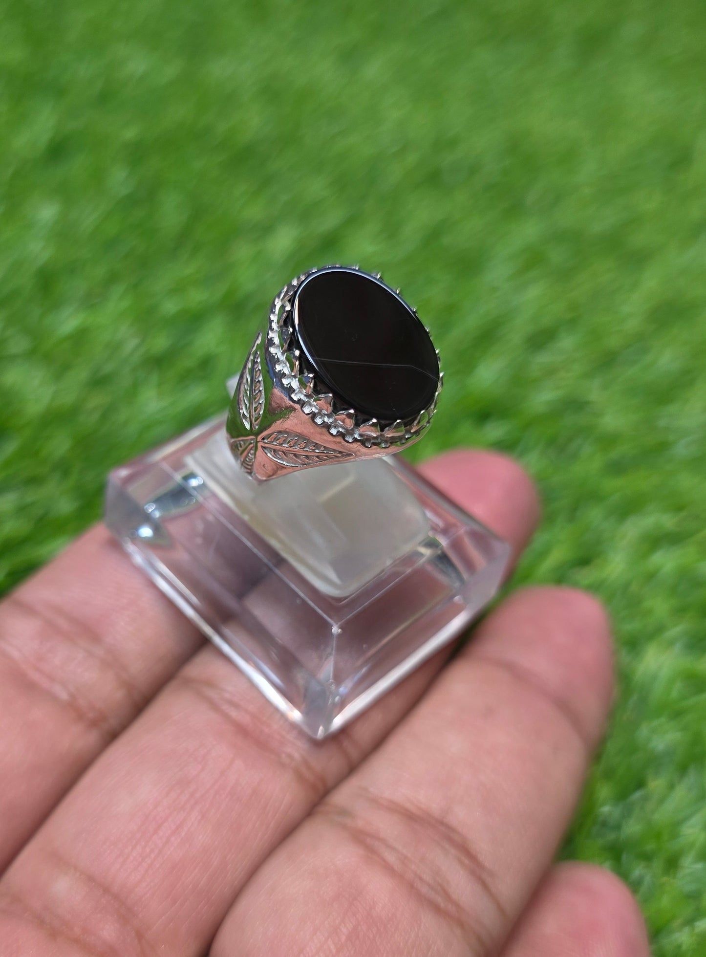 Premium Quality Black Aqeeq Ring