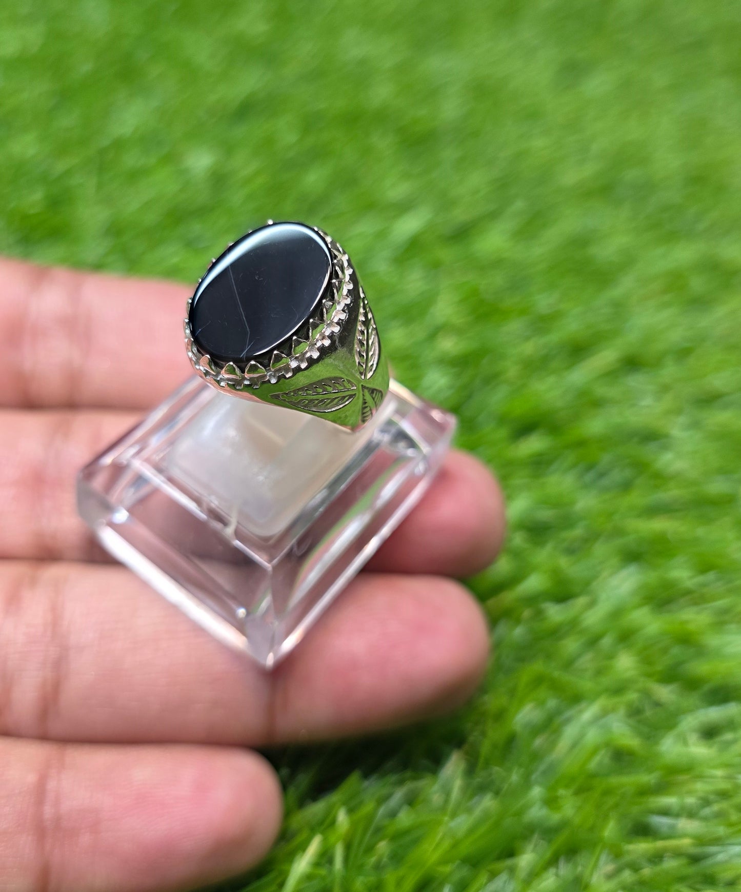 Premium Quality Black Aqeeq Ring