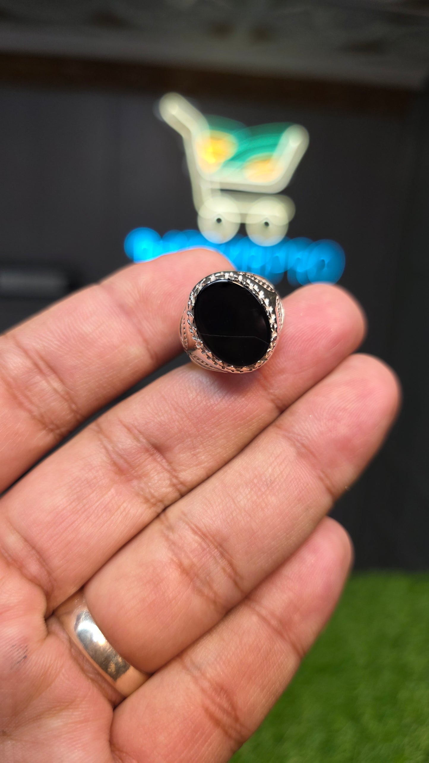 Premium Quality Black Aqeeq Ring
