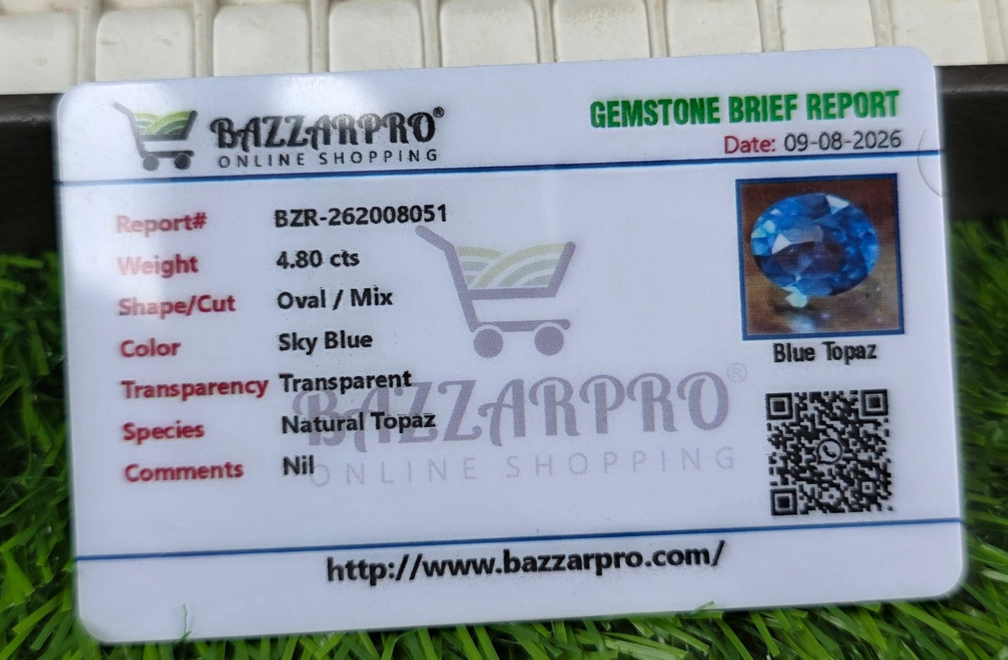 Premium Quality White Stone With Lab Certificate