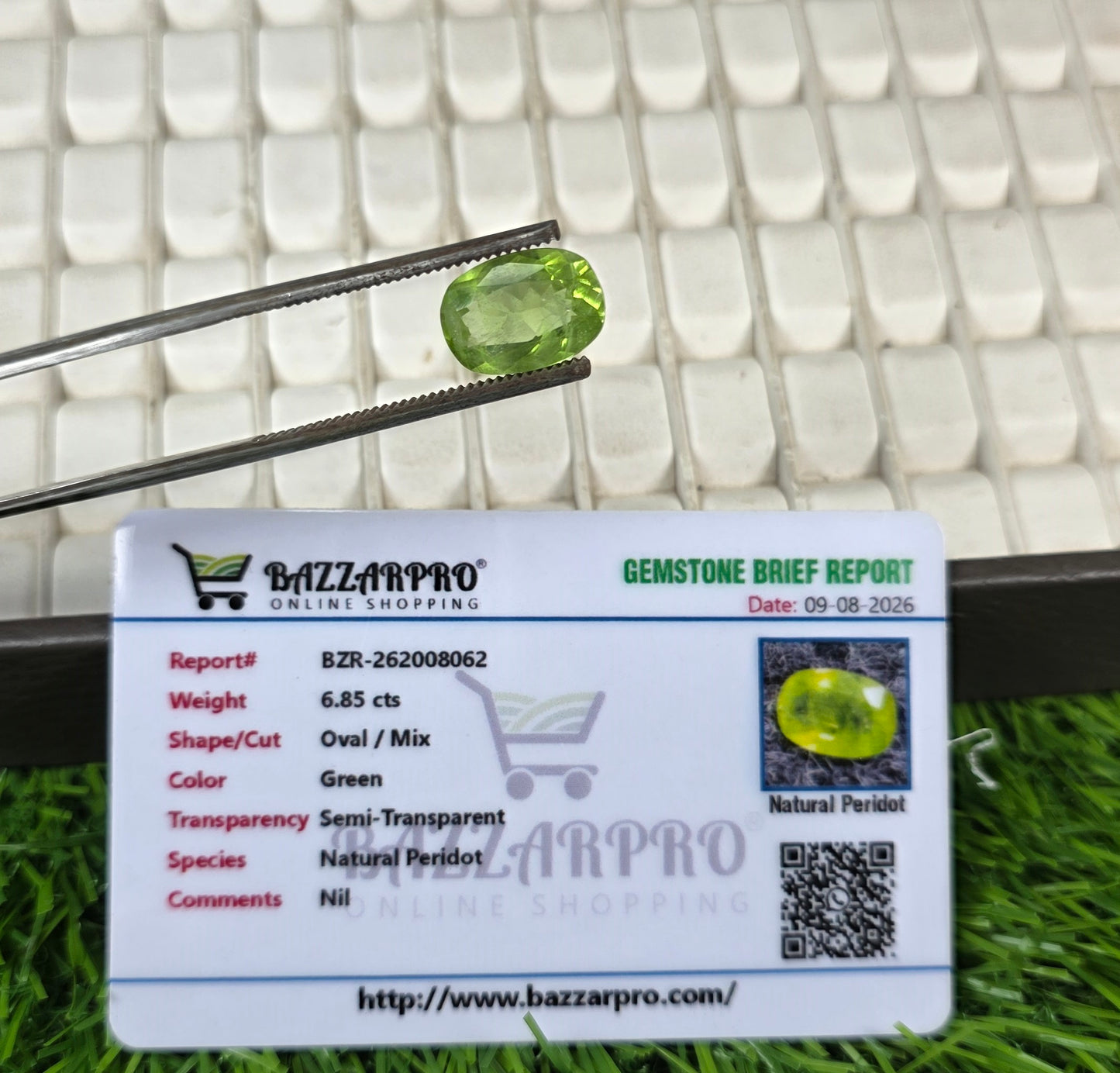 Premium Quality Peridot Stone With Lab Certificate