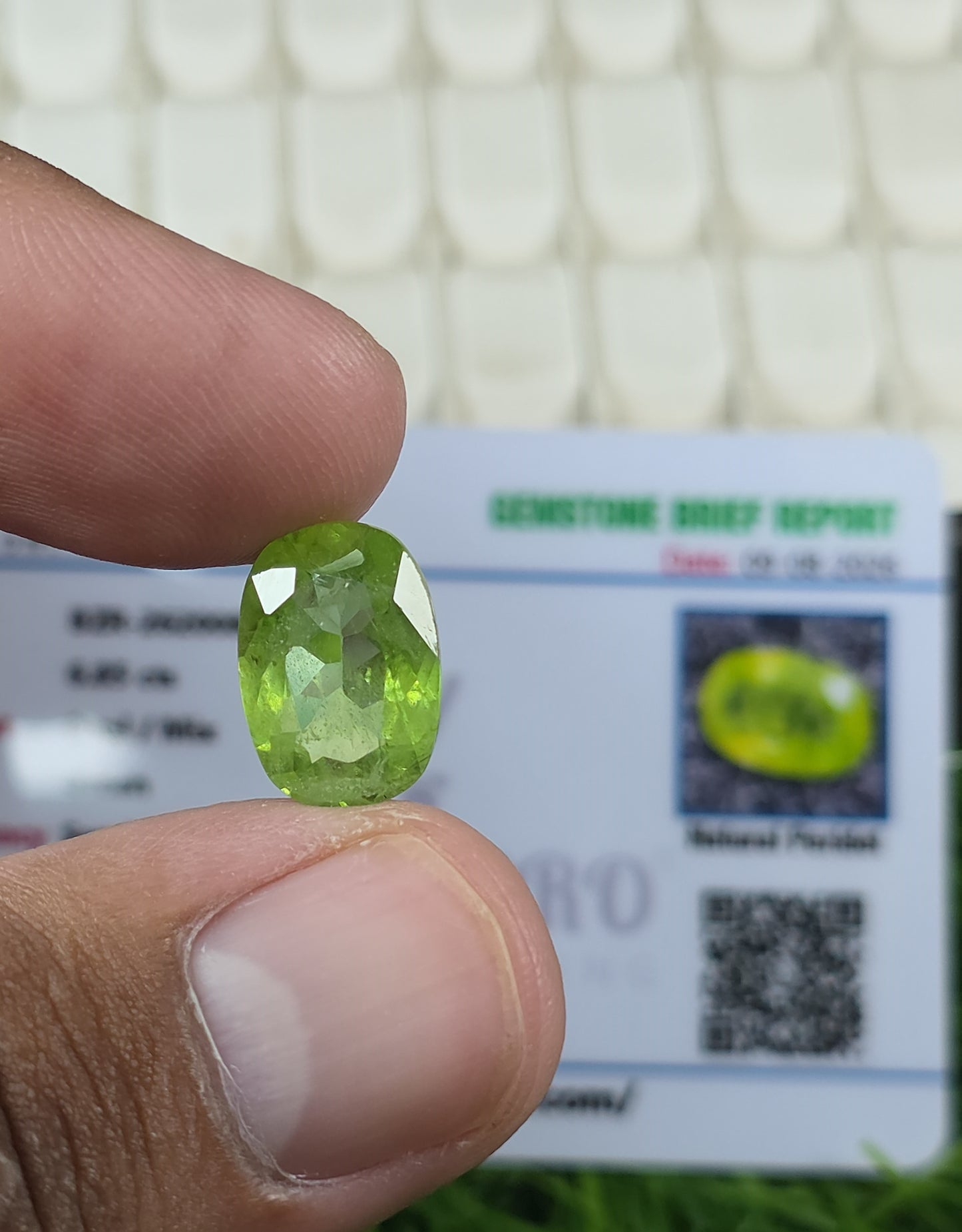 Premium Quality Peridot Stone With Lab Certificate