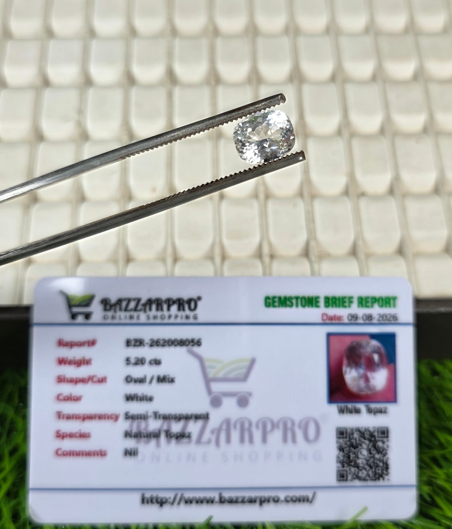 Premium Quality White Pukhraj Stone With Lab Certificate