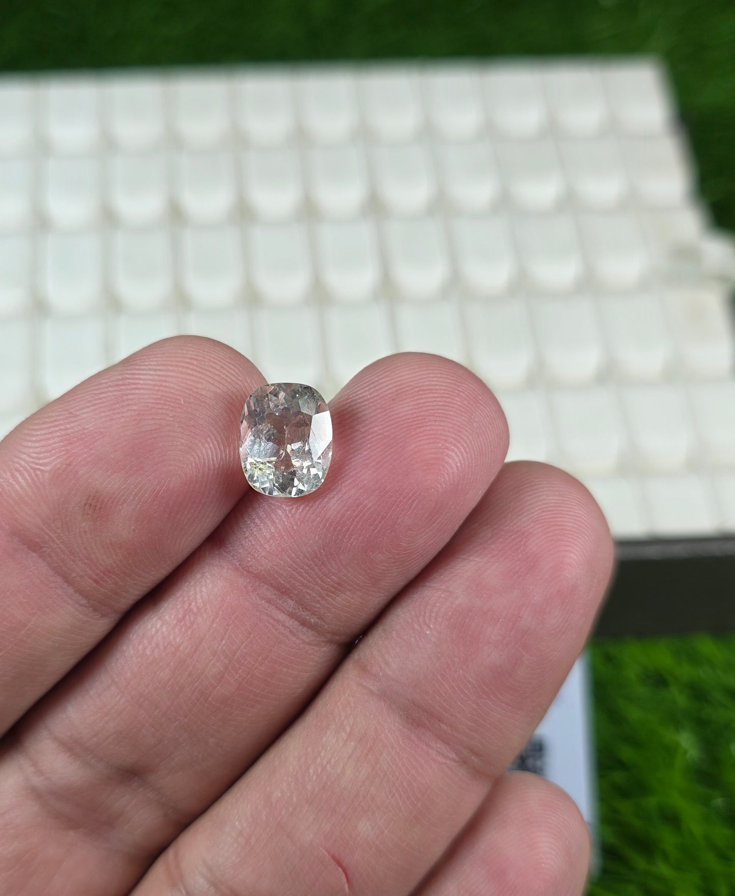 Premium Quality White Pukhraj Stone With Lab Certificate