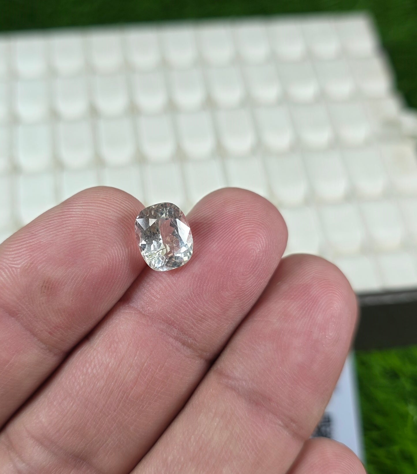 Premium Quality White Pukhraj Stone With Lab Certificate