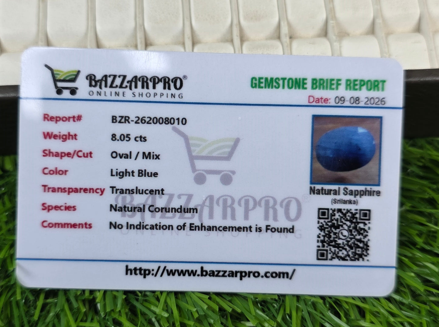 Premium Quality Ceylon Neelam Stone With Lab Certificate