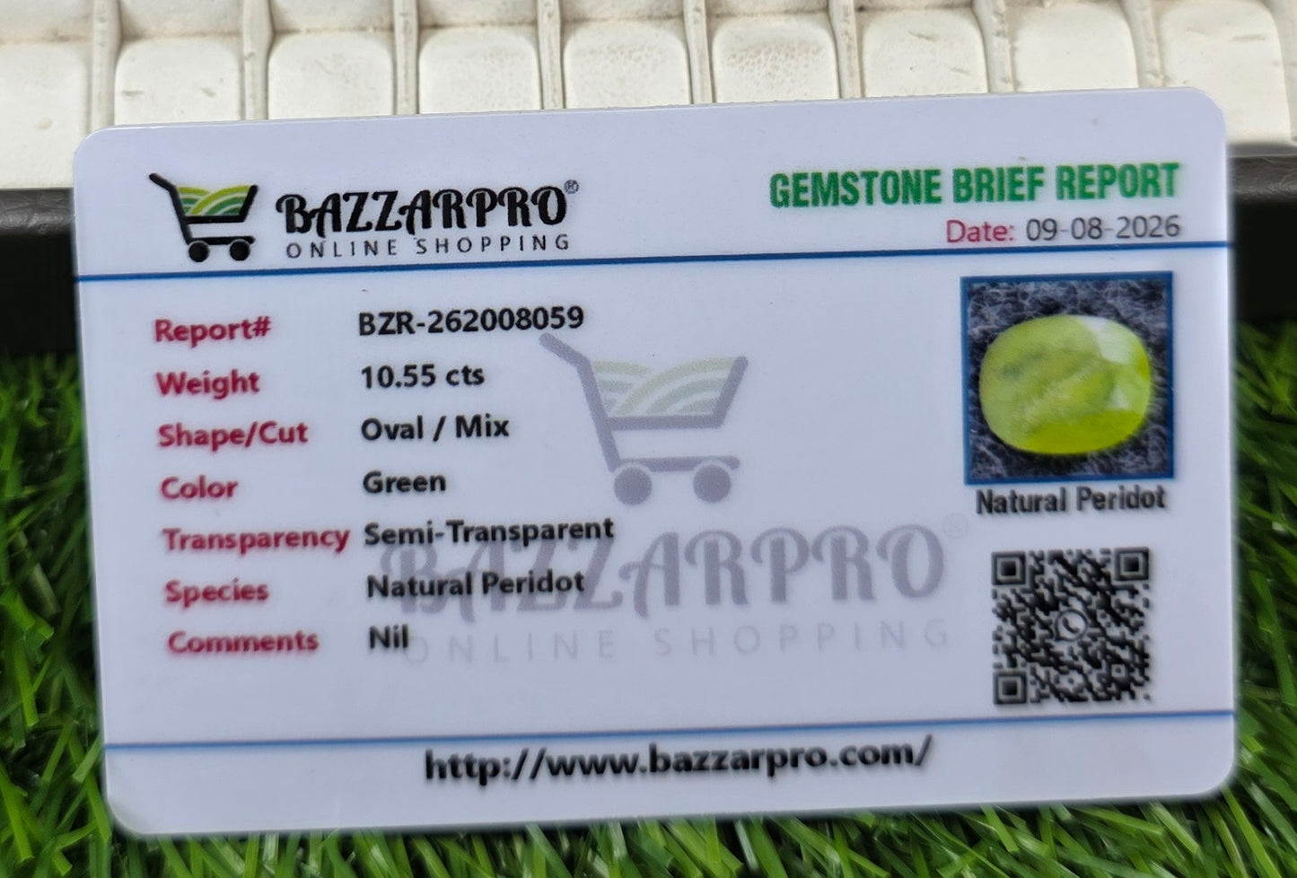 Premium Quality Peridot Stone With Lab Certificate