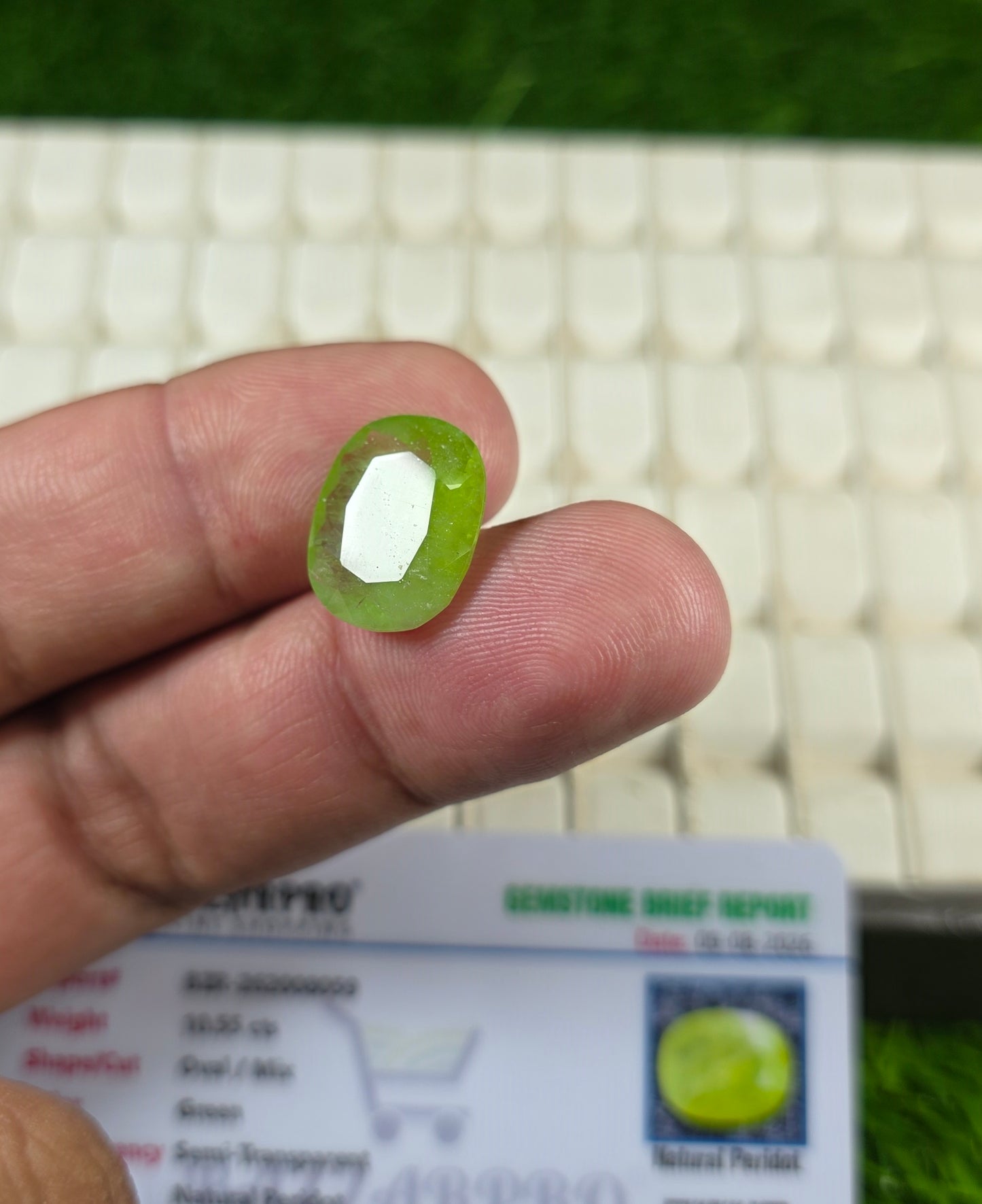Premium Quality Peridot Stone With Lab Certificate
