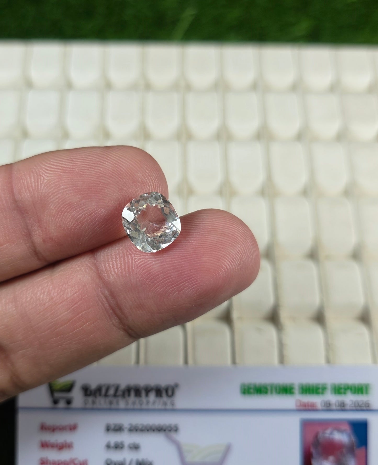 Premium Quality White Pukhraj Stone With Lab Certificate