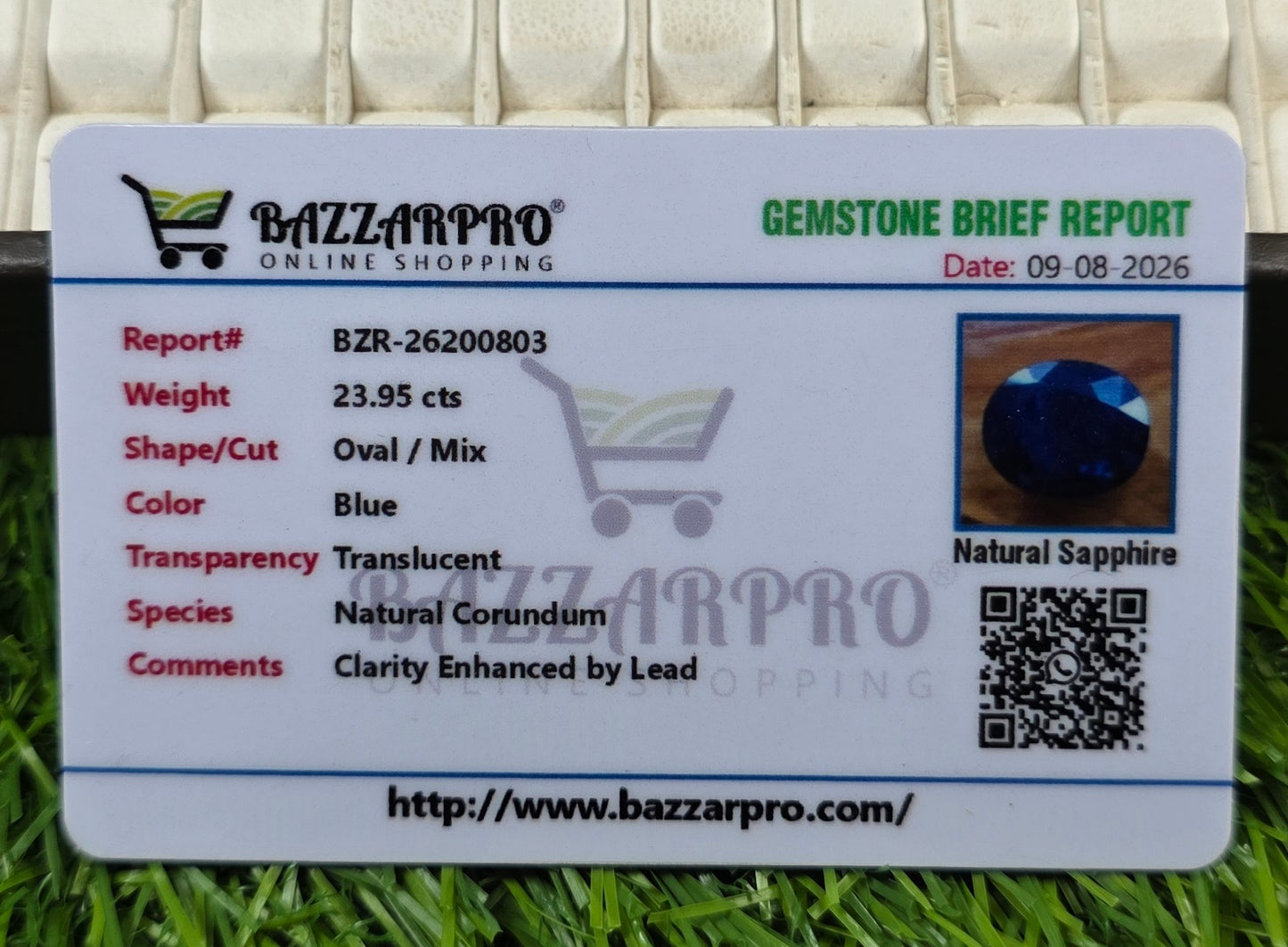 Premium Quality Neelam Stone With Lab Certificate