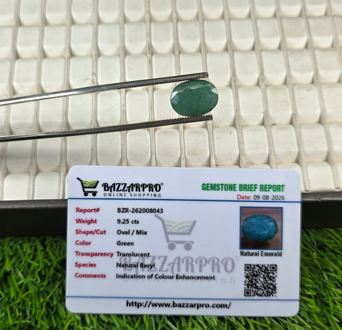 Premium Quality Zamurd Stone With Lab Certificate