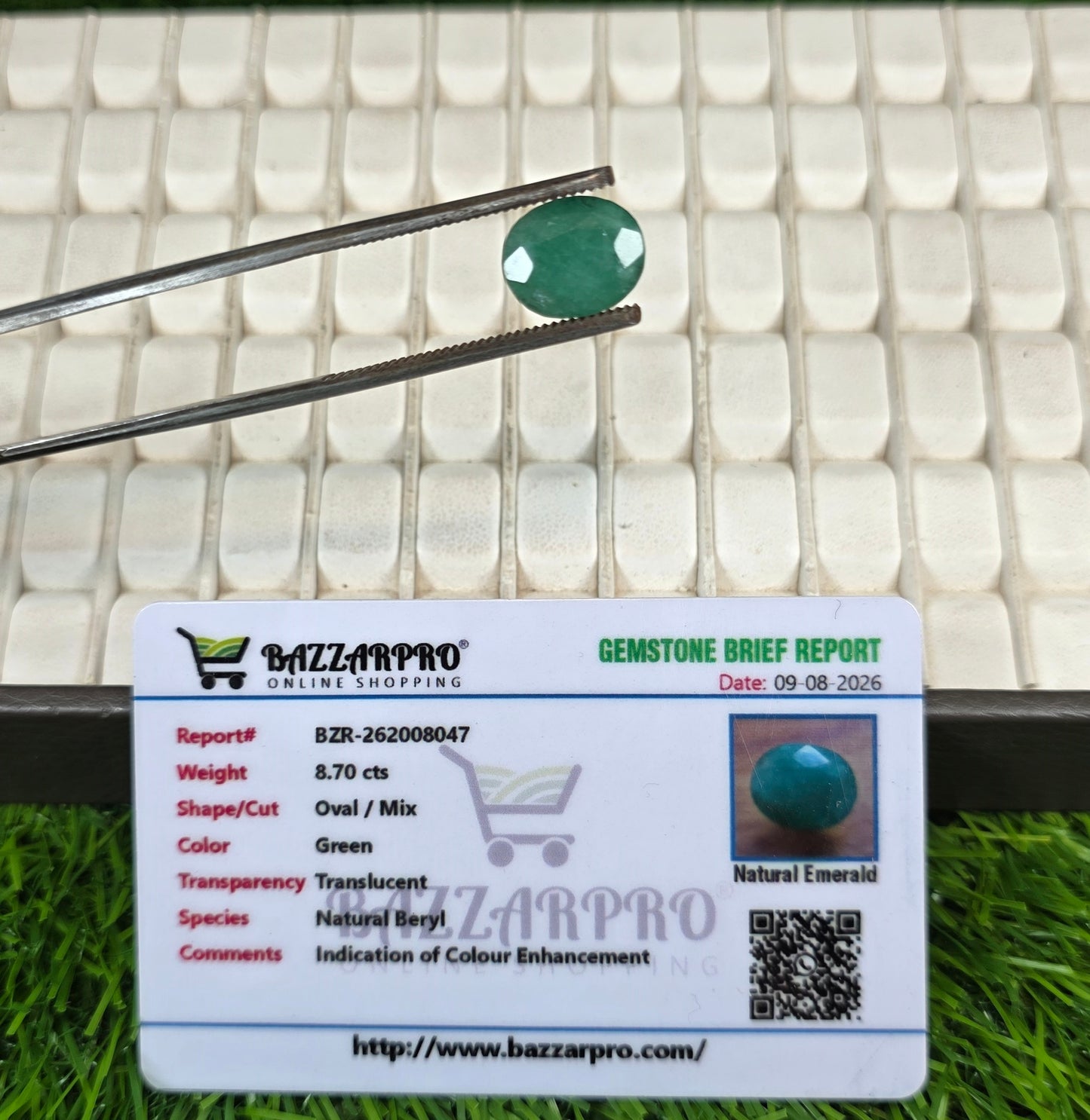 Premium Quality Zamurd Stone With Lab Certificate