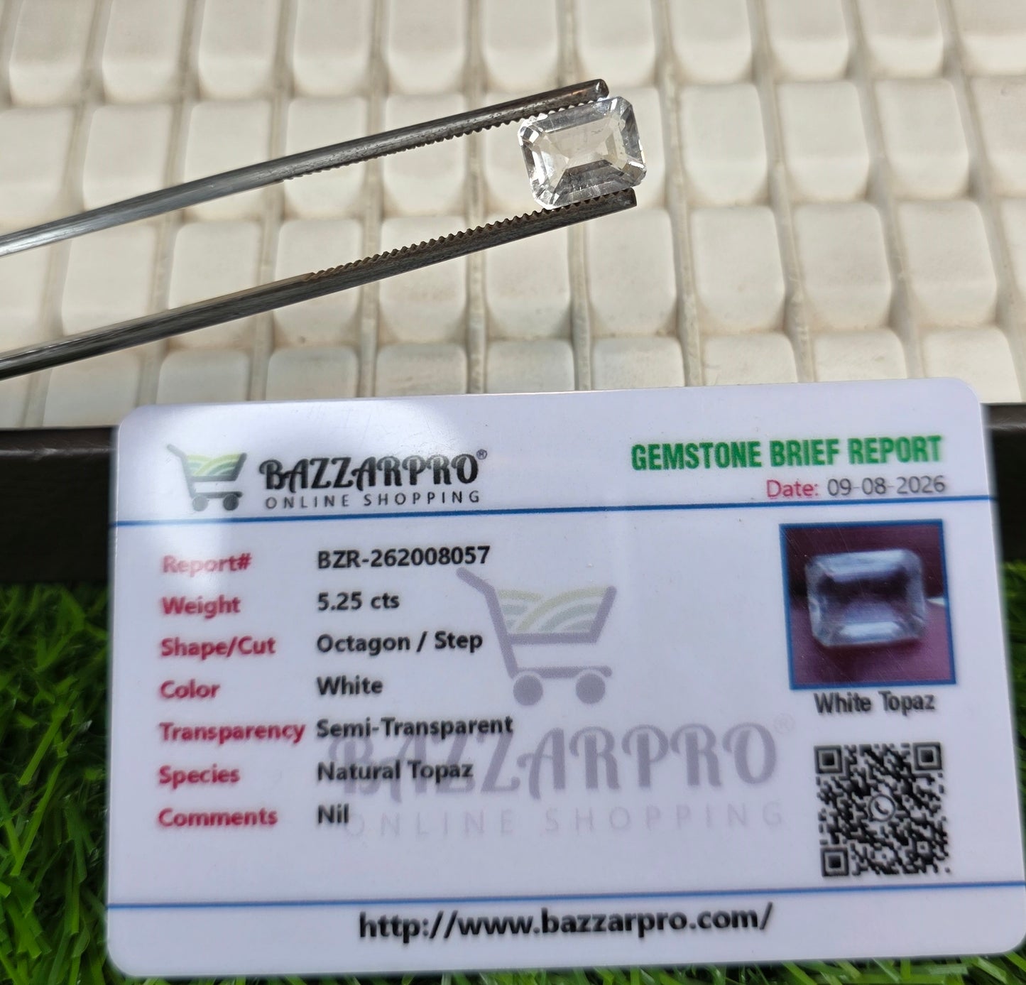Premium Quality White Pukhraj Stone With Lab Certificate