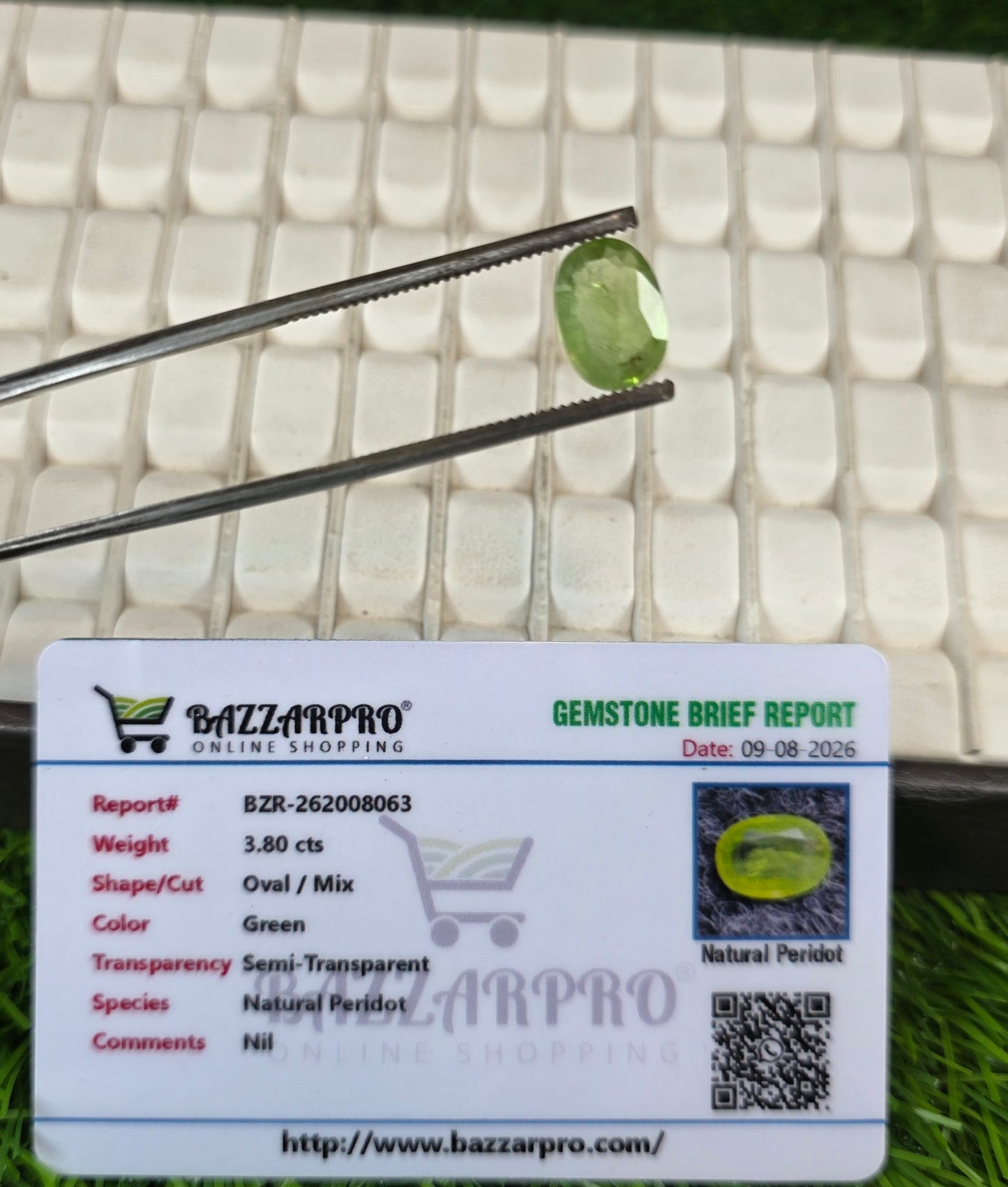 Premium Quality Peridot Stone With Lab Certificate