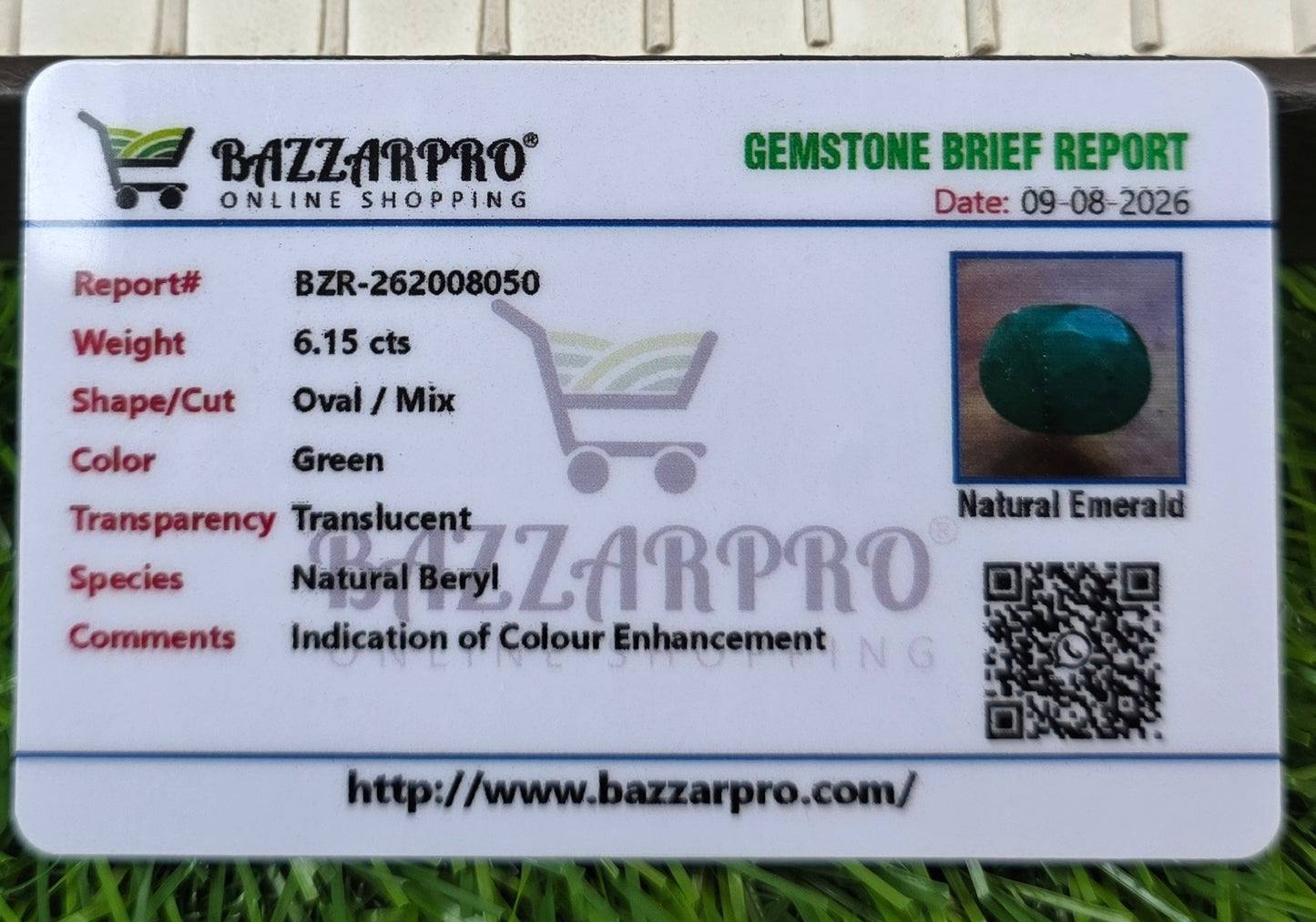 Premium Quality Zamurd Stone With Lab Certificate