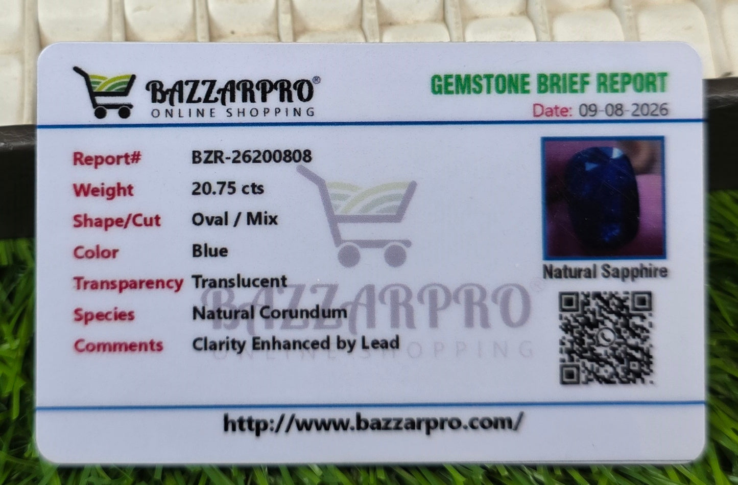 Premium Quality Neelam Stone With Lab Certificate