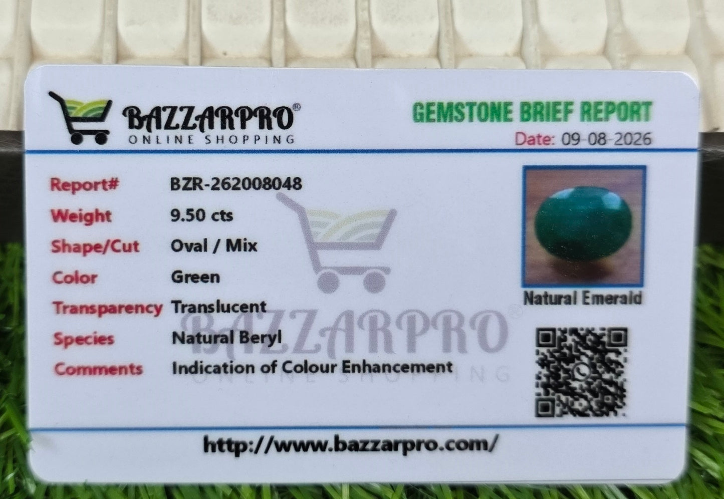 Premium Quality Zamurd Stone With Lab Certificate