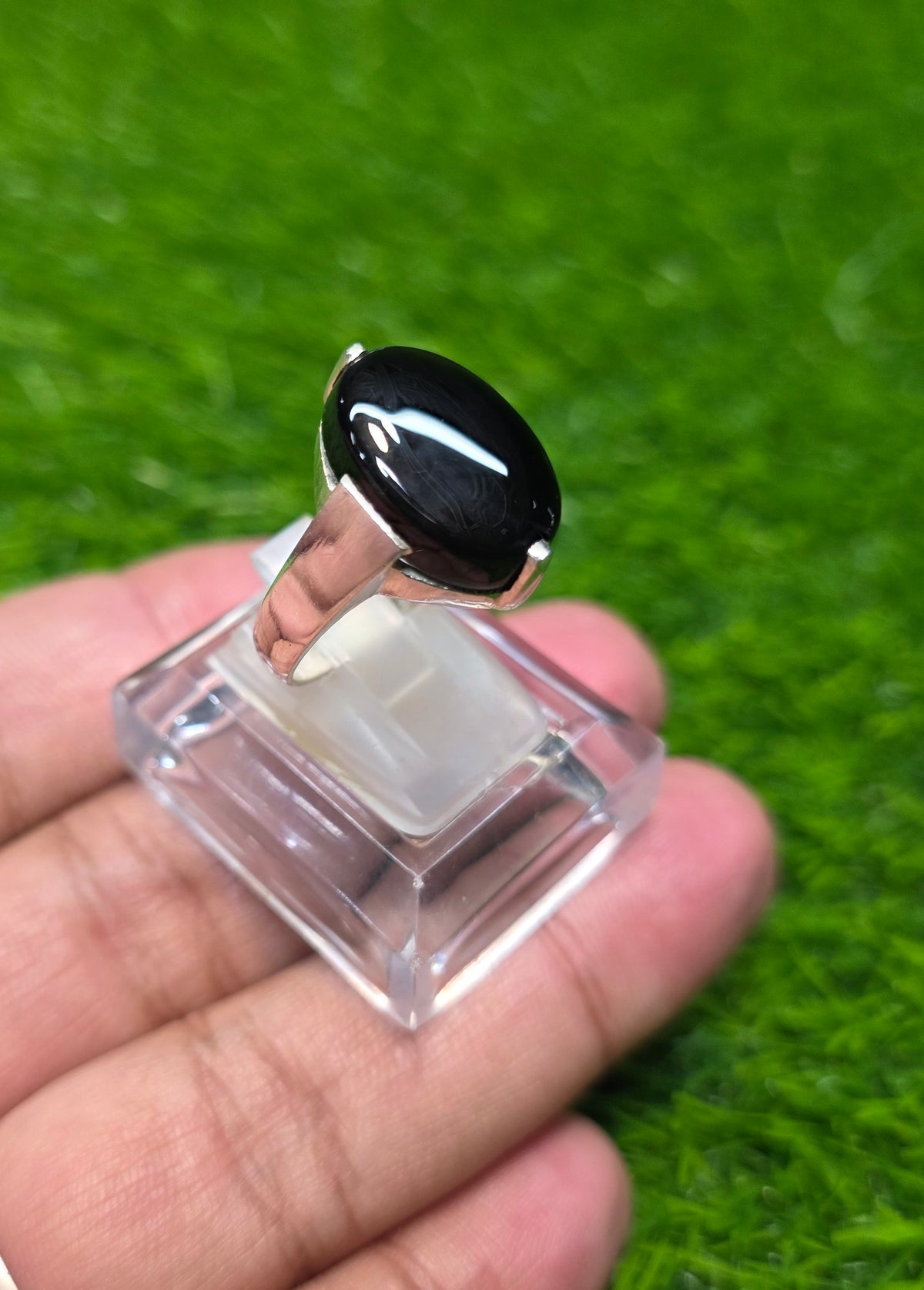 Premium Quality Black Aqeeq Ring