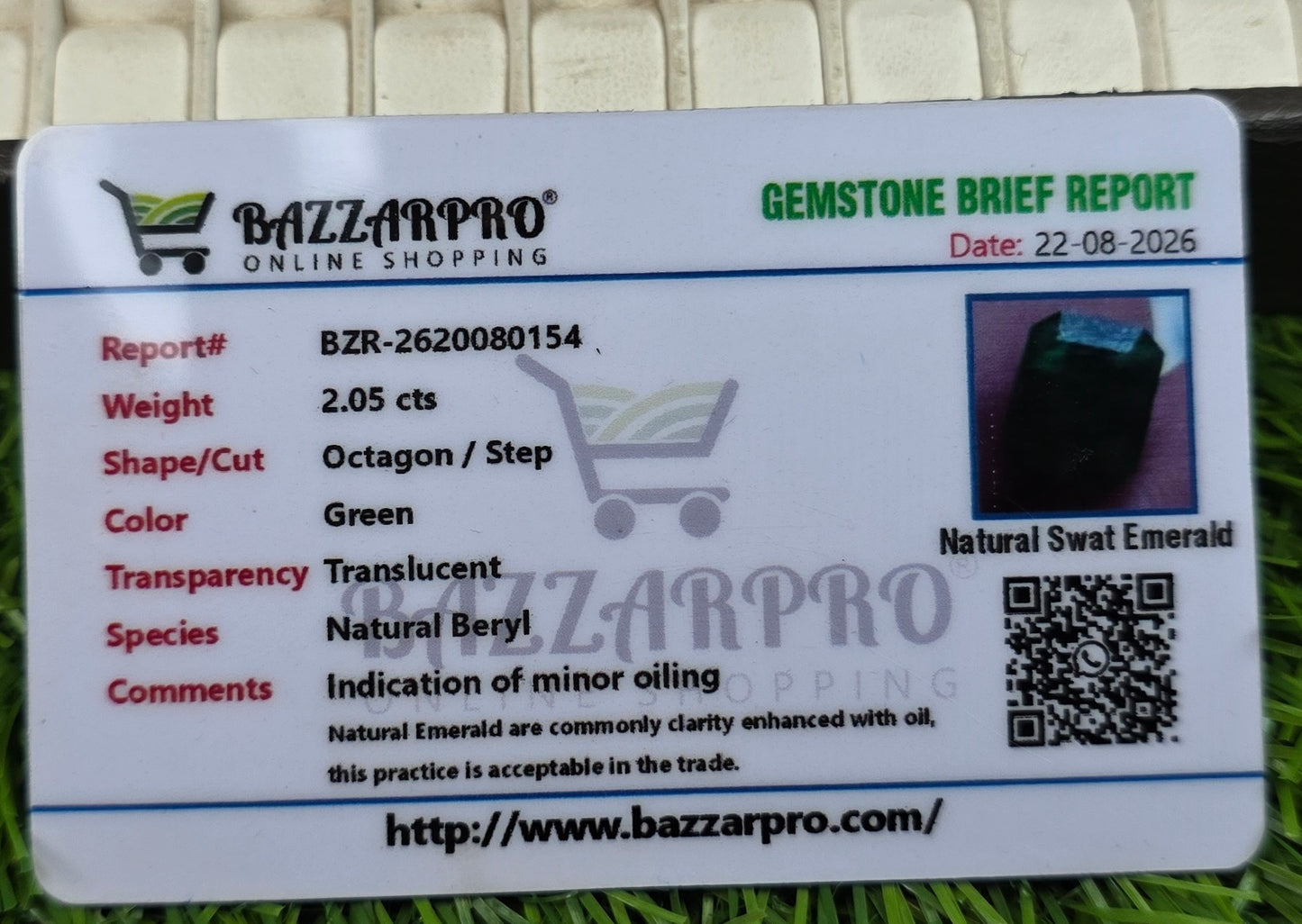 Natural Swat Zamurd Stone With Lab Certificate