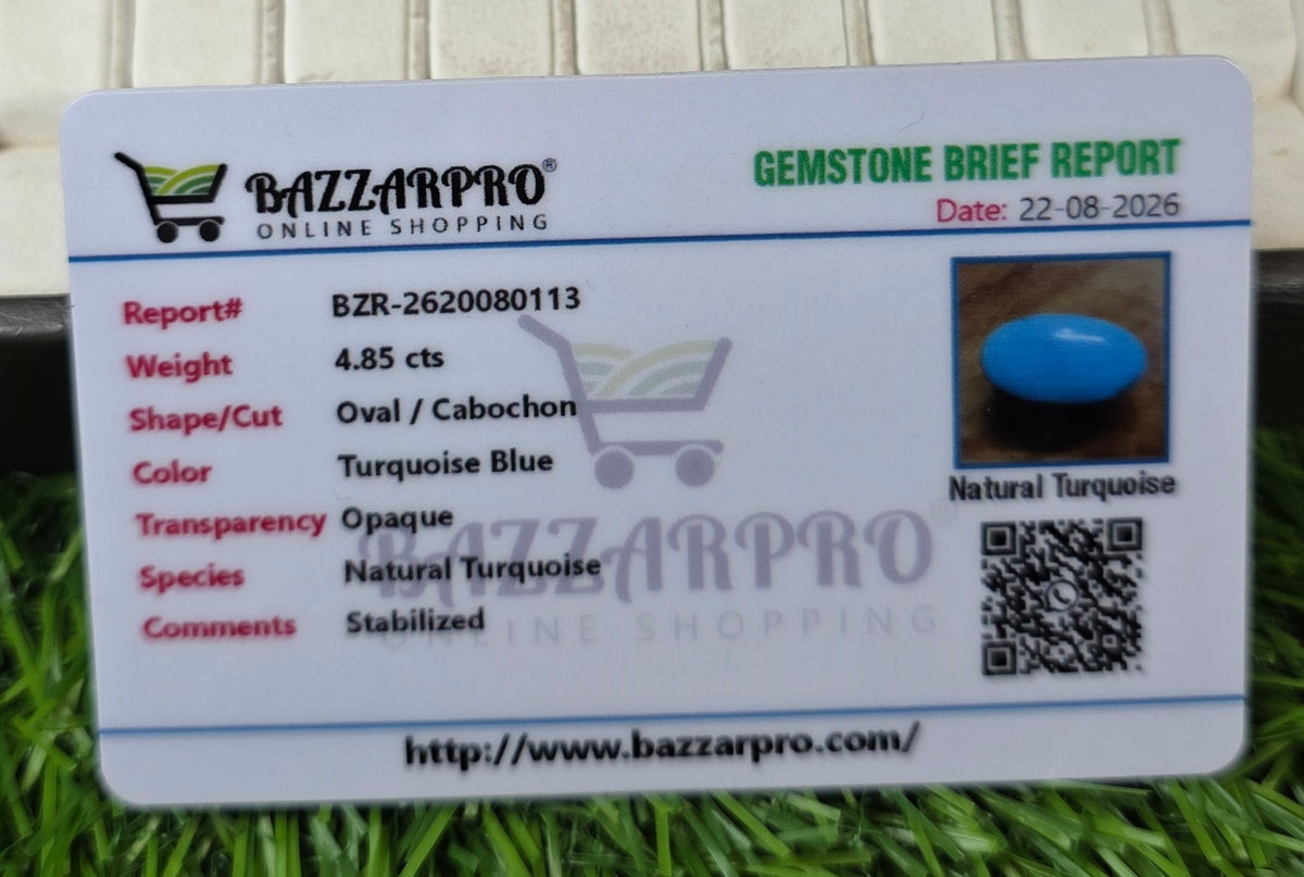 Natural Feroza Stone With Lab Certificate