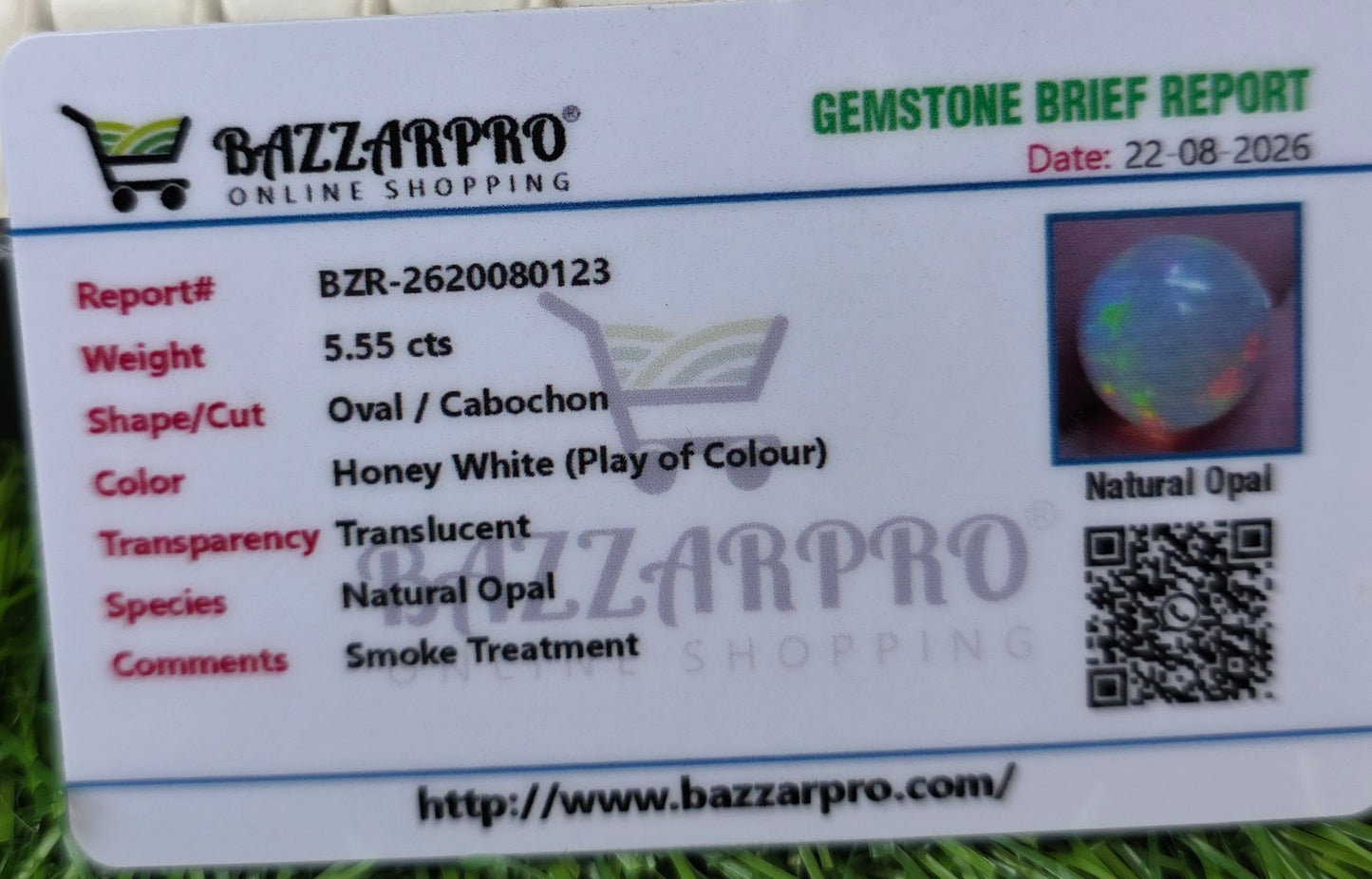 Natural Full Fire Opal Stone With Lab Certificate