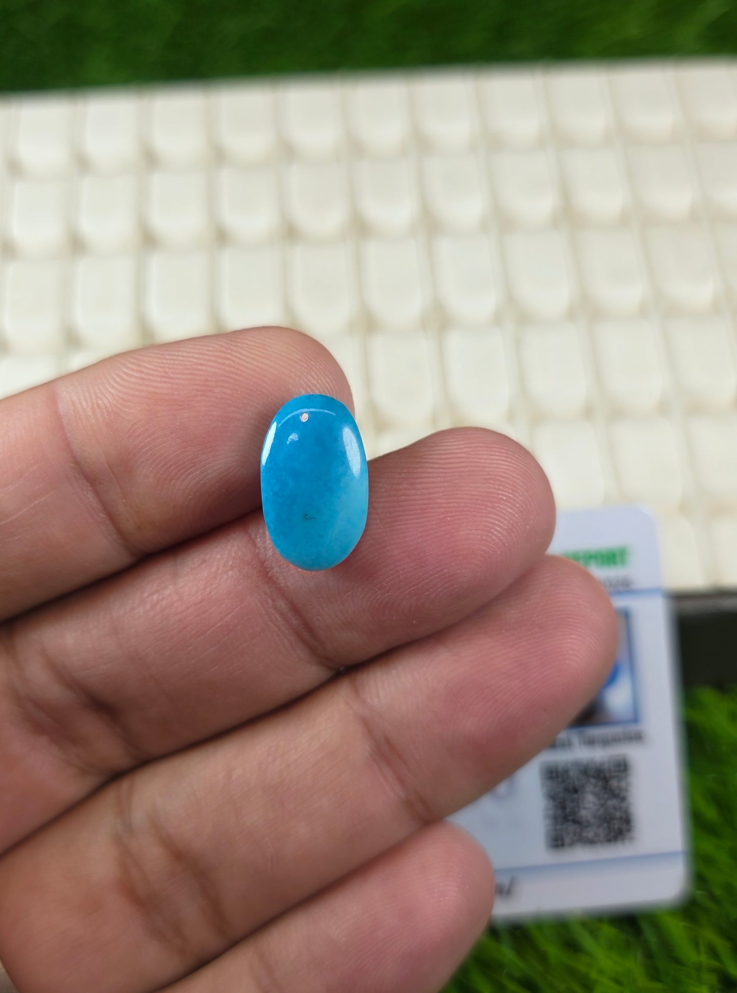 Natural Feroza Stone With Lab Certificate