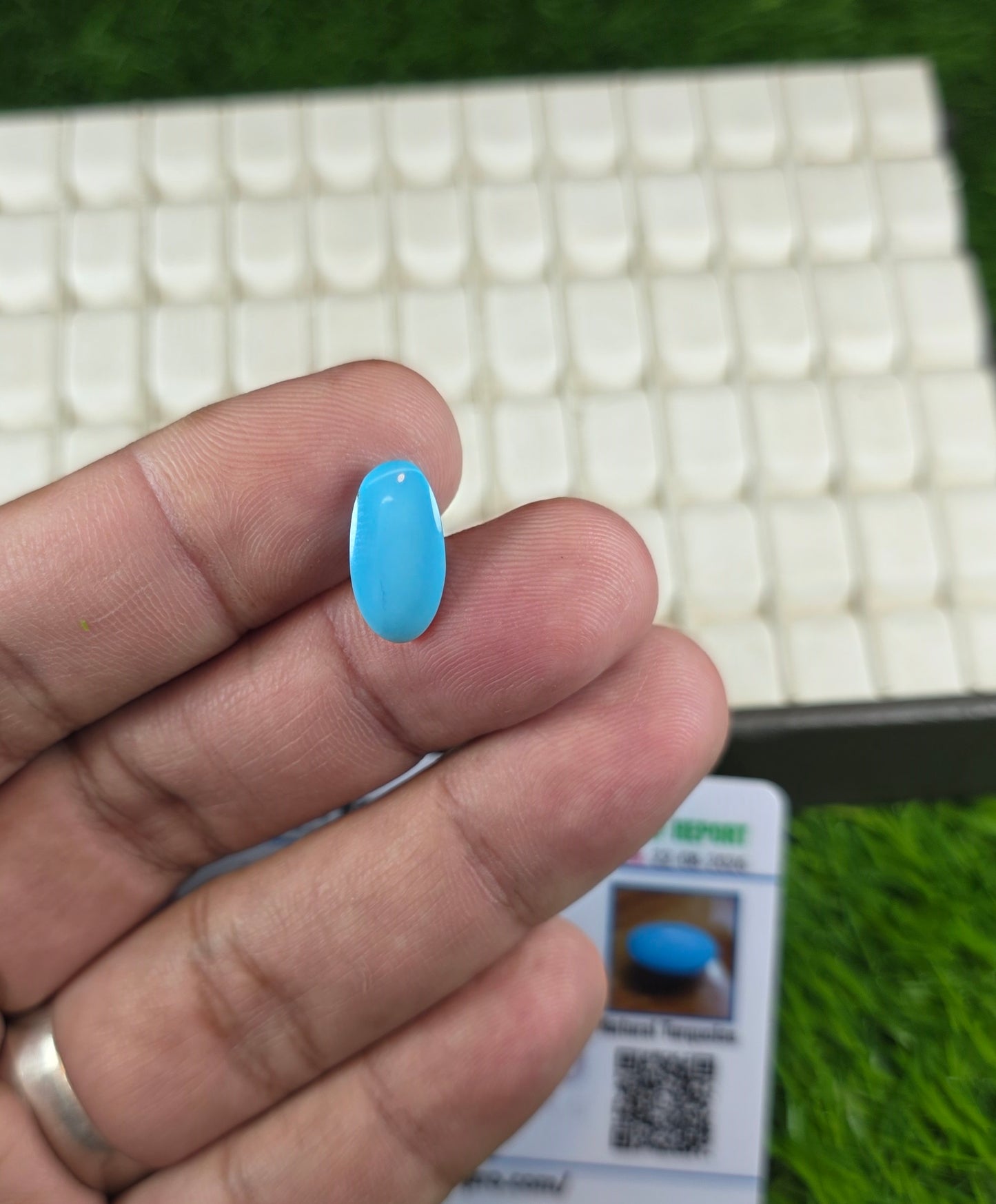 Natural Feroza Stone With Lab Certificate